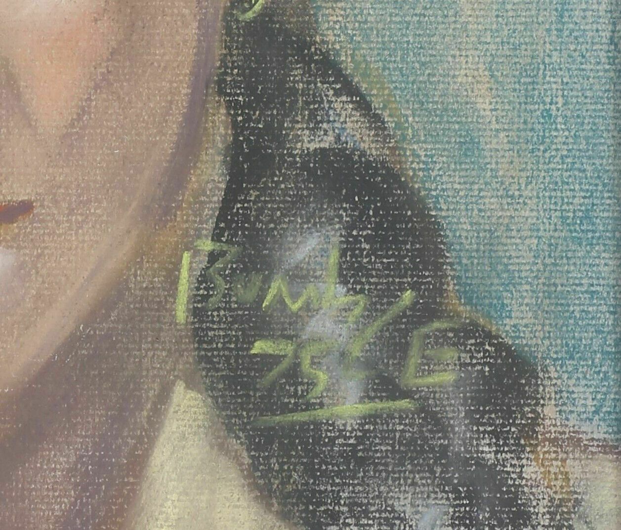 Pastel Sketch By Bumble. Portrait Of A Girl photo for sale