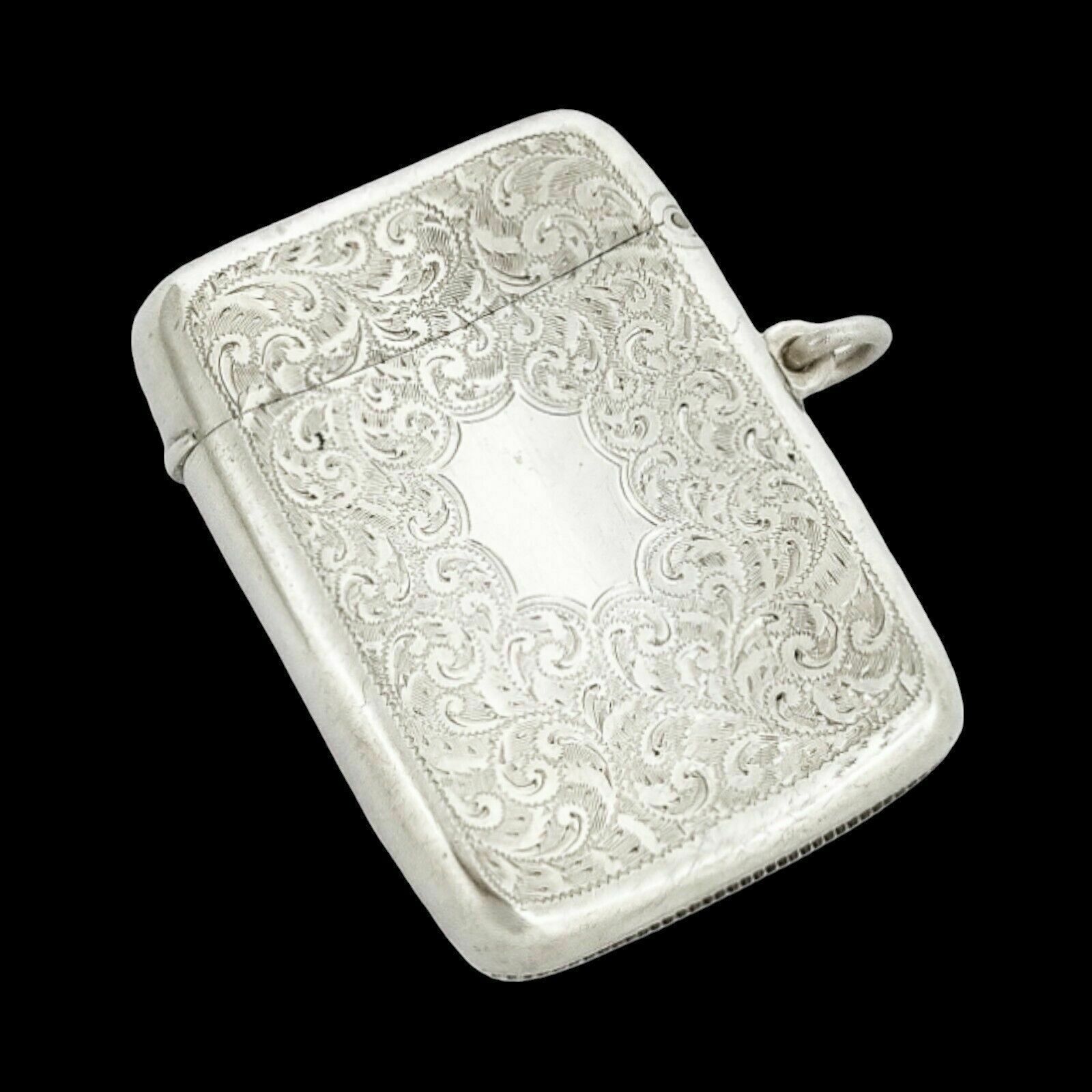 George V James Dixon Large Gilt Sterling Silver Vesta Case With Vacant Cartouche photo for sale