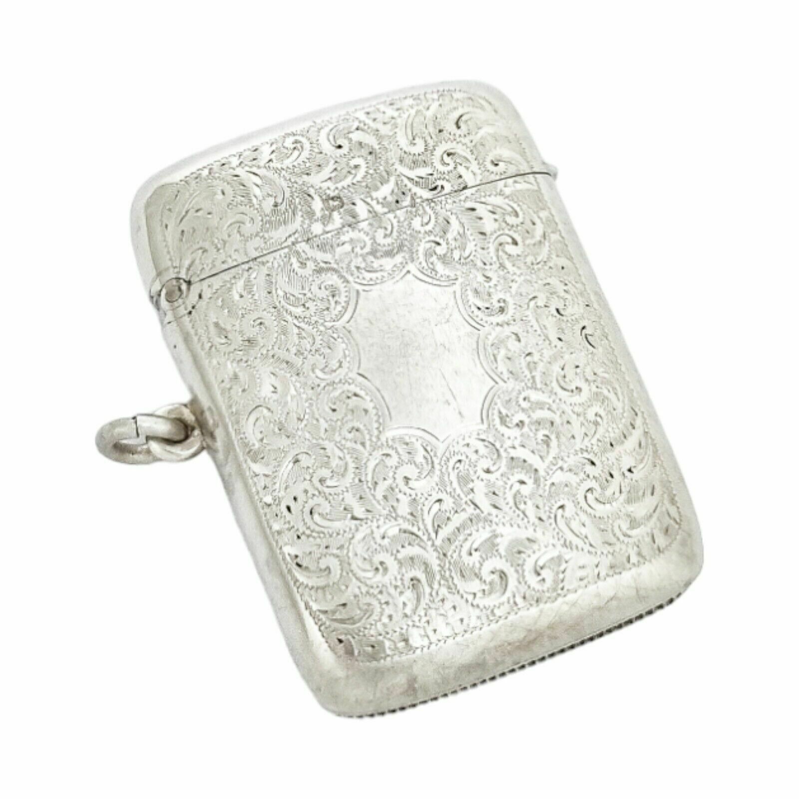 George V James Dixon Large Gilt Sterling Silver Vesta Case With Vacant Cartouche photo vinterior