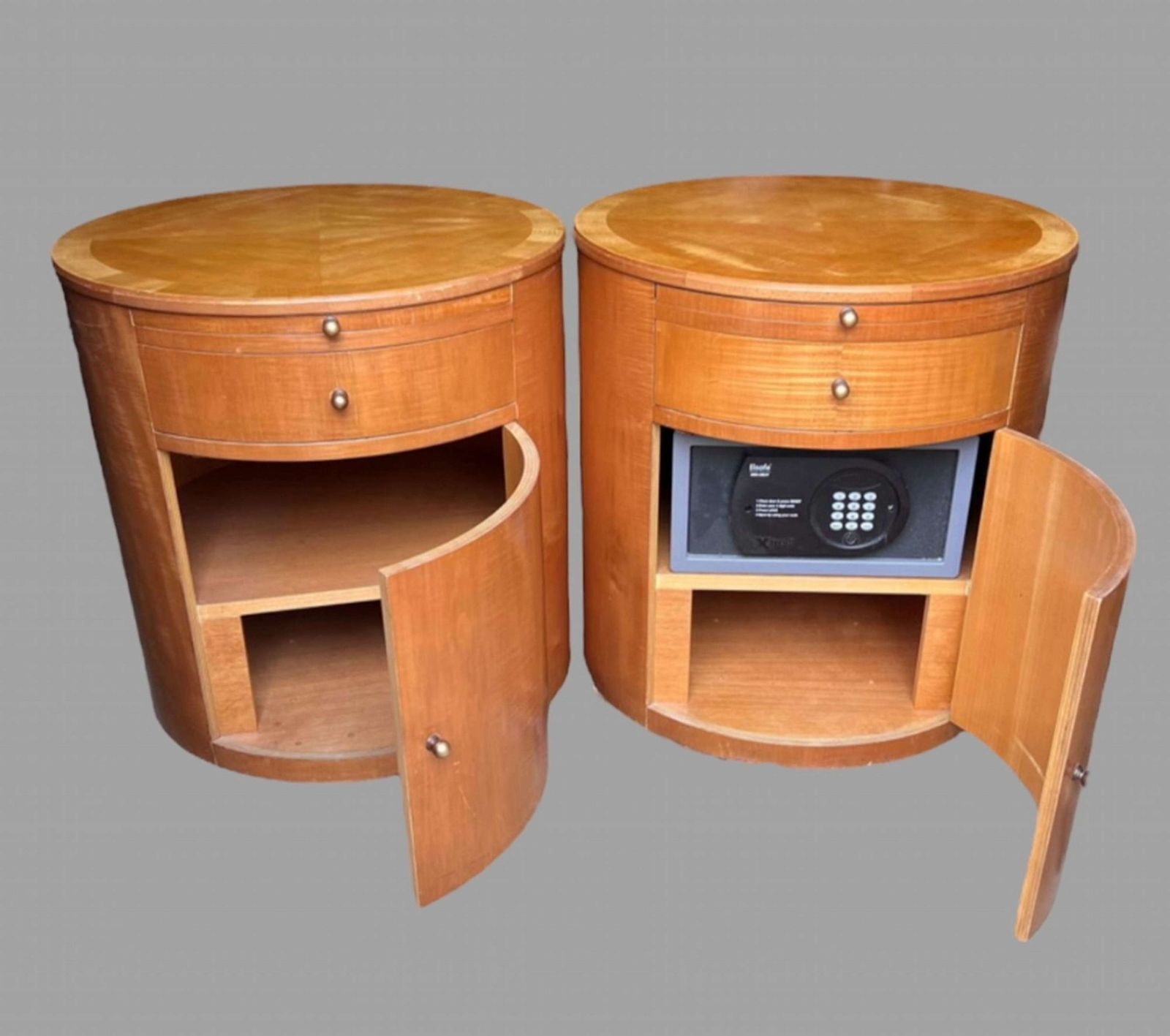 An Unusual Pair Of Art Deco Style Bedside/Side Tables photo Furniture