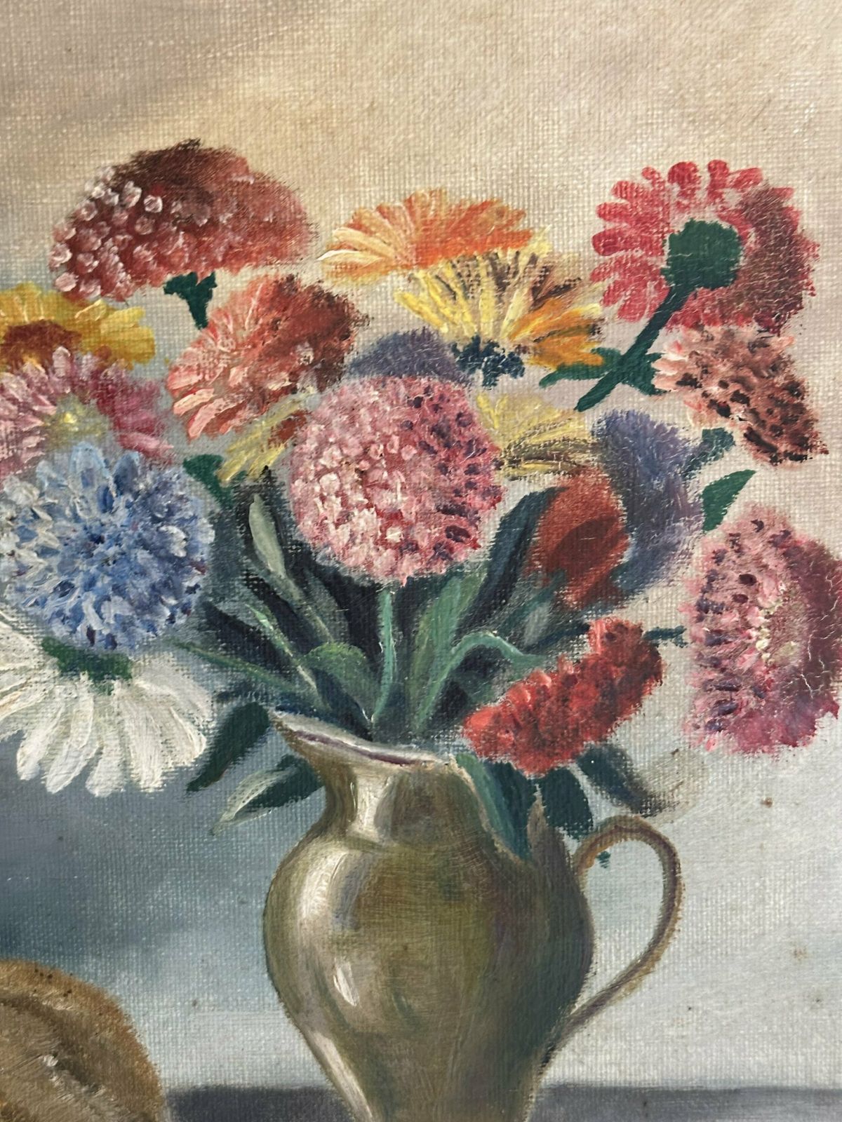 Pretty French Antique Still Life Oil Painting photo vinterior