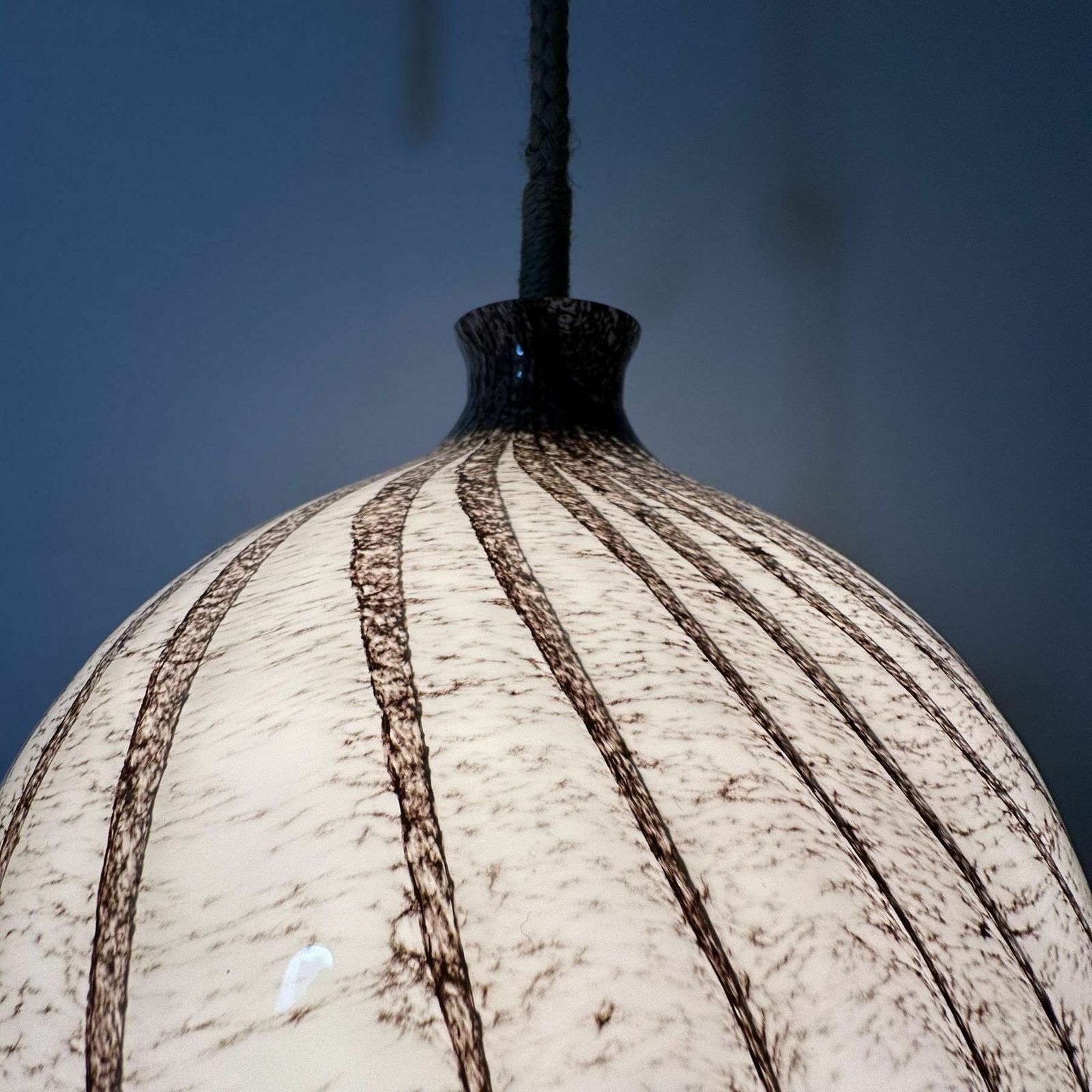 Doria Leuchten Glass Hanging Lamp , 1970s photo vintage