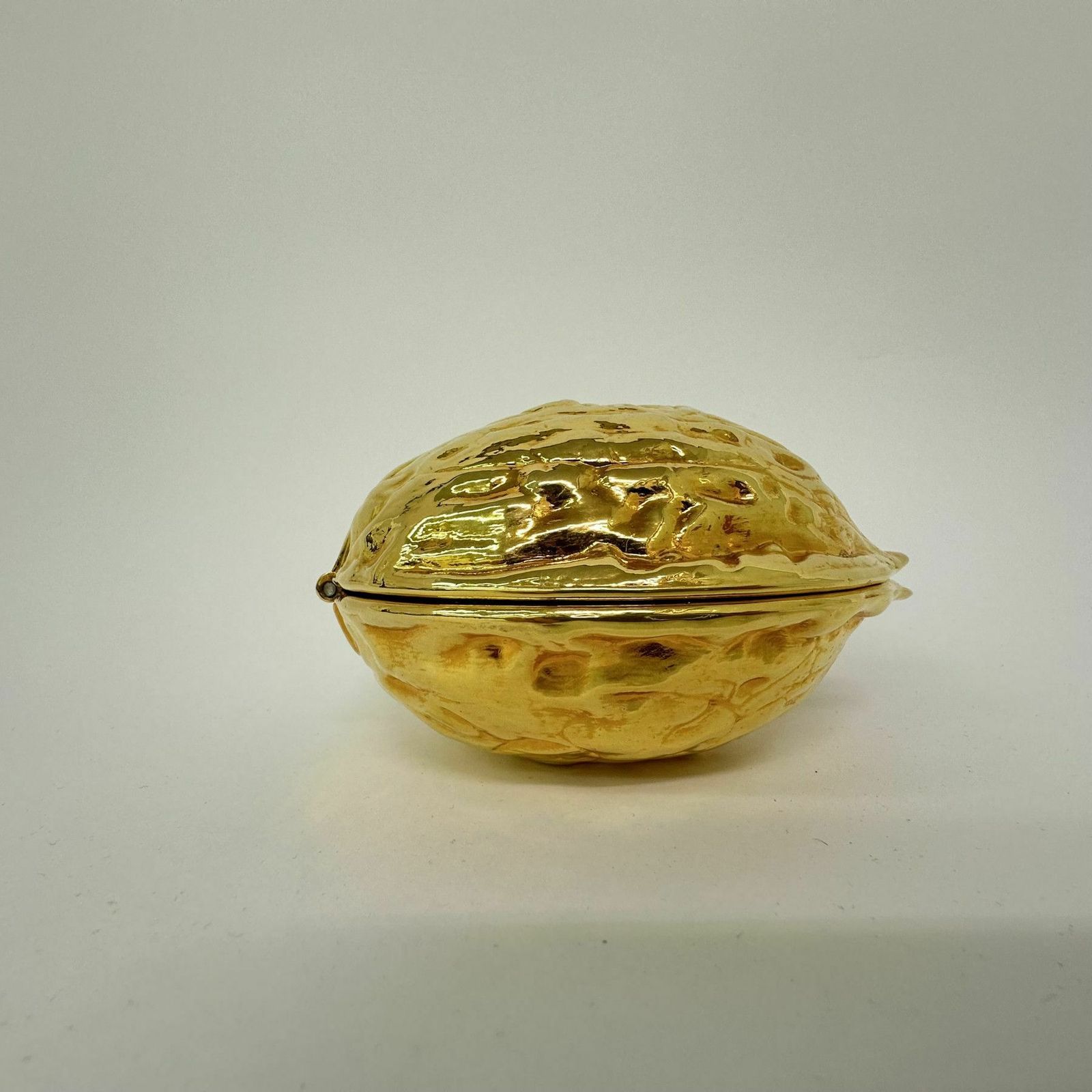 Vintage Gold Walnut Shaped Nut Cracker , 1970’s