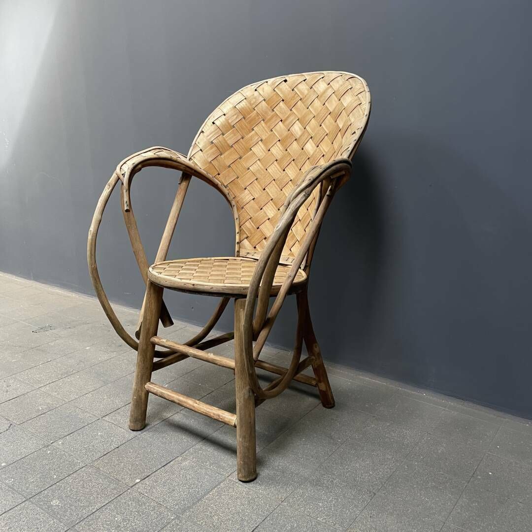 Gevlochten Houten Stoel – Volkse Stijl photo buy