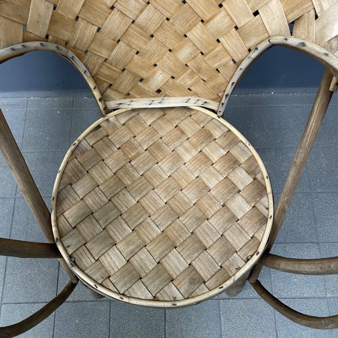 Furniture Braided Folk Art Wooden Chair photo