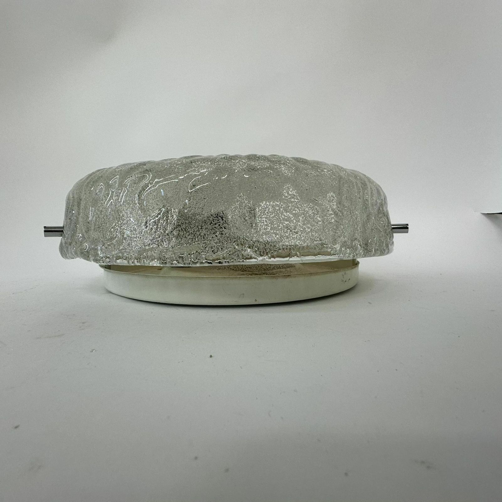 Hillebrand Bubble Iced Glass Plafondlamp, Jaren 1970 photo for sale