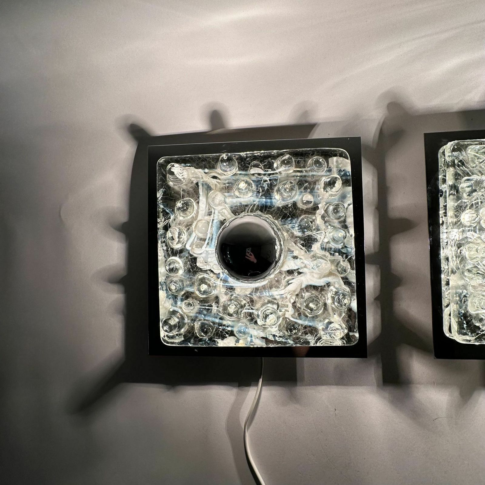 Set Of 2 Murano Glass Mazzega Wall Lamp , 1970’s photo Lighting