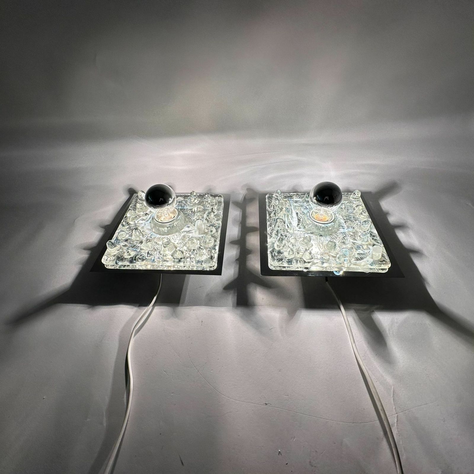 903.0 Set Of 2 Murano Glass Mazzega Wall Lamp , 1970’s photo