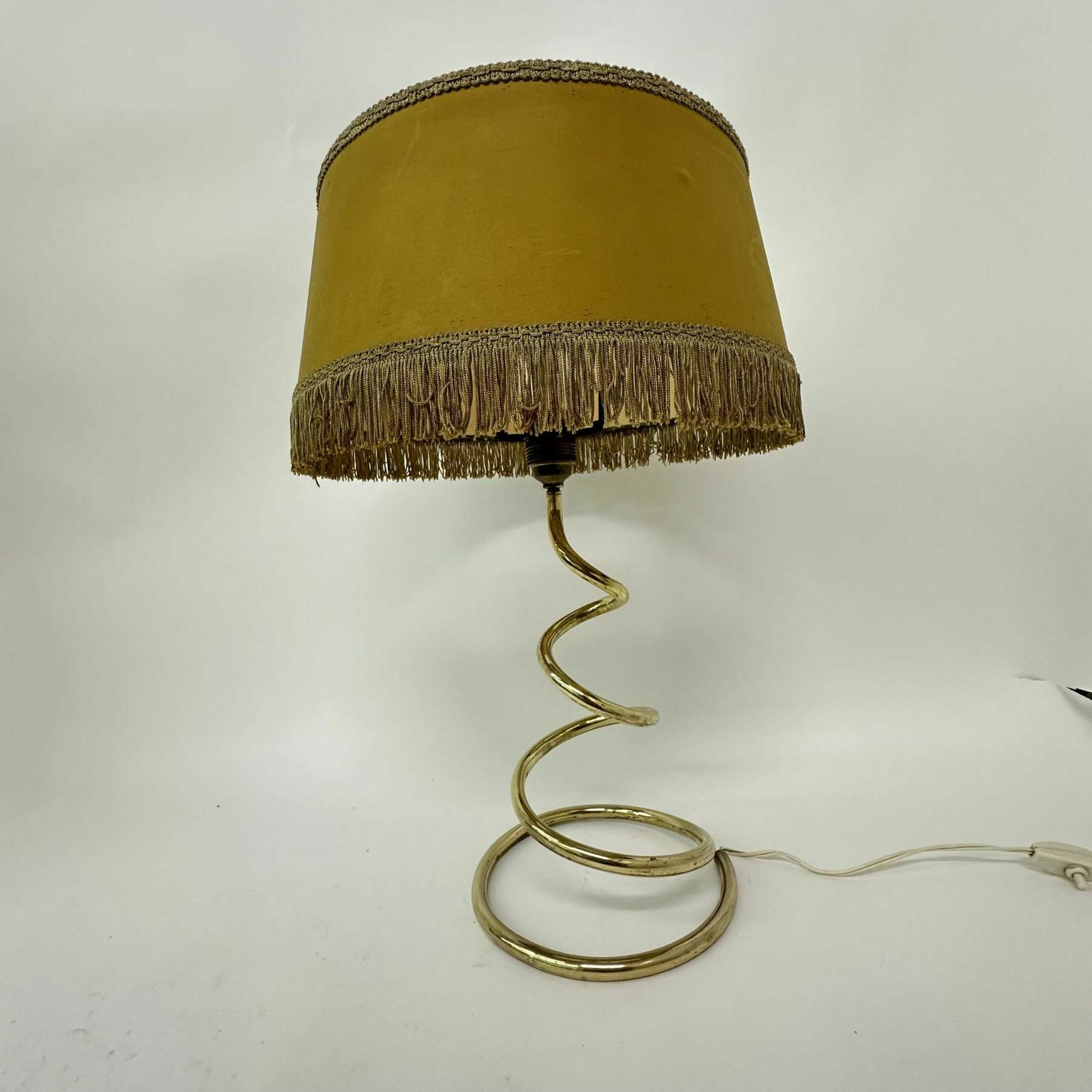 Mid Century Messing Spiraal Tafellamp, Ca. Jaren 1950
