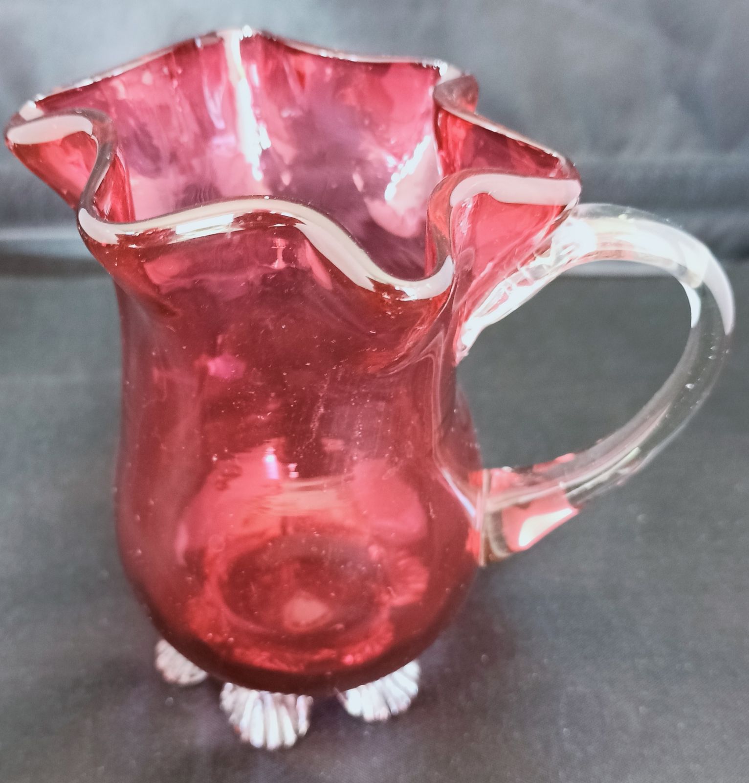 Victorian Cranberry Glass Cream Jug photo Home Decor