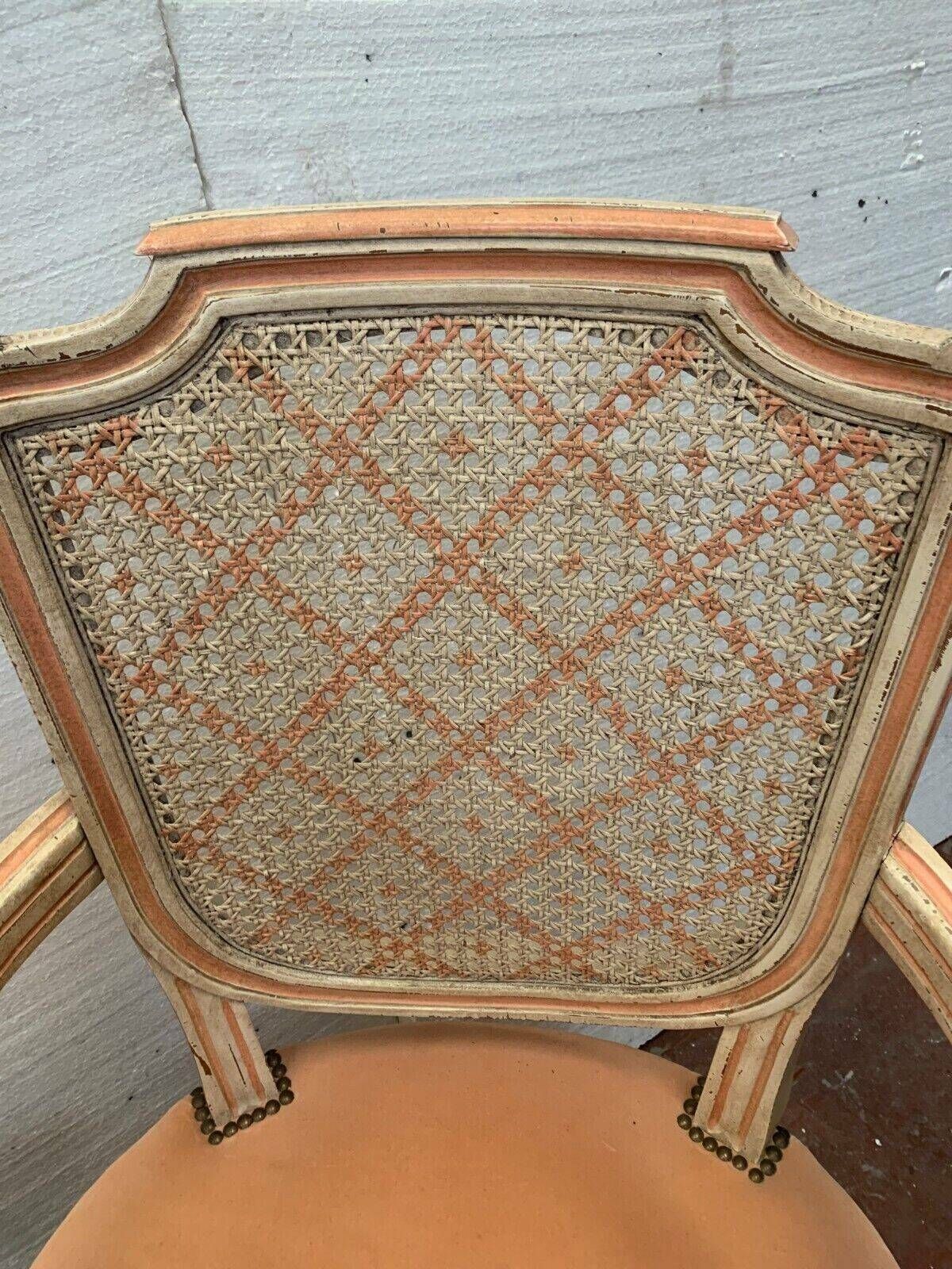 Pair Of Louis XVI Style Armchairs In 20th Century Patinated Beech photo buy
