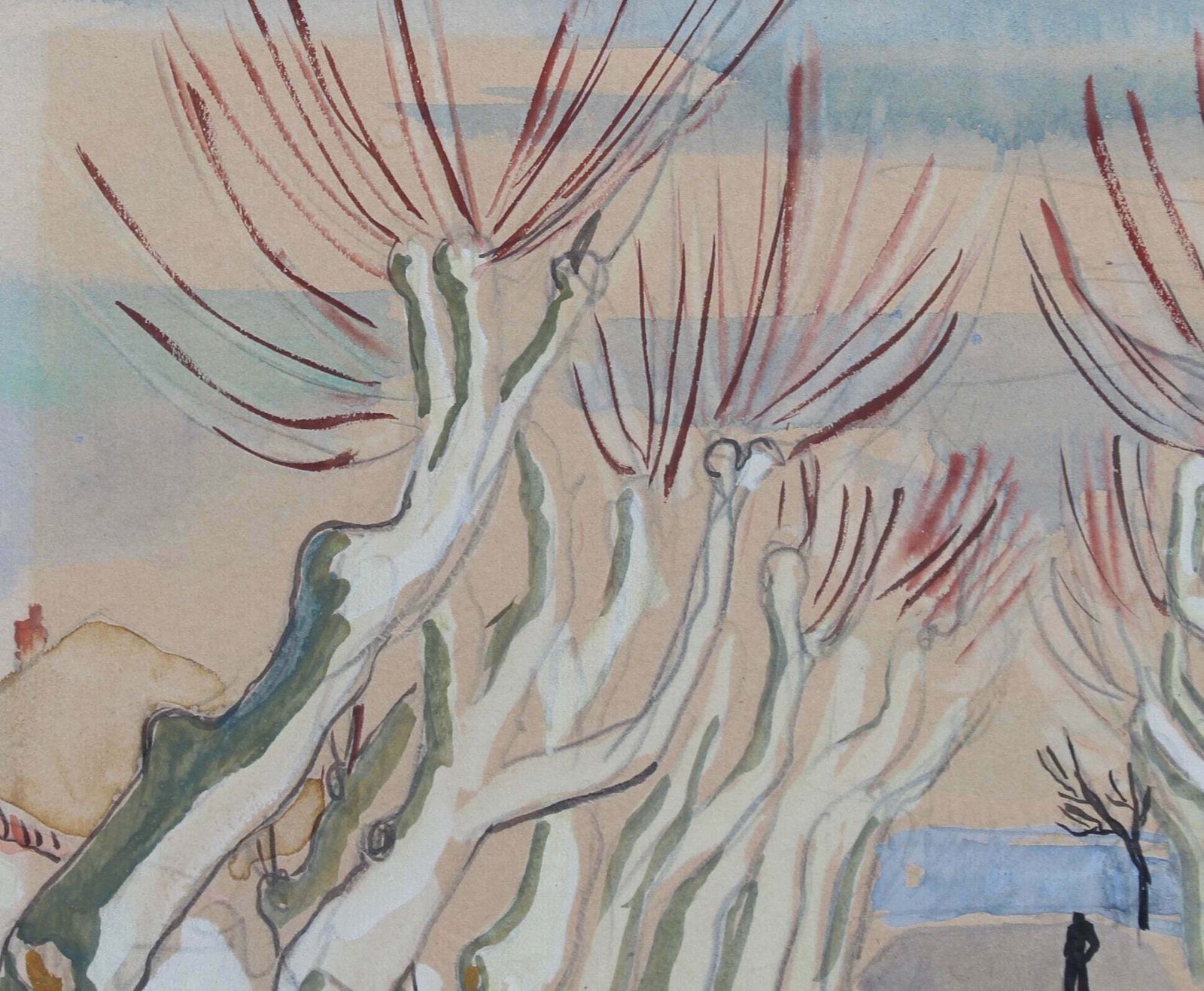 'Row Of Plane Trees In Winter   Maussane Les Alpilles' By Yves Brayer (1946) photo 2245.0