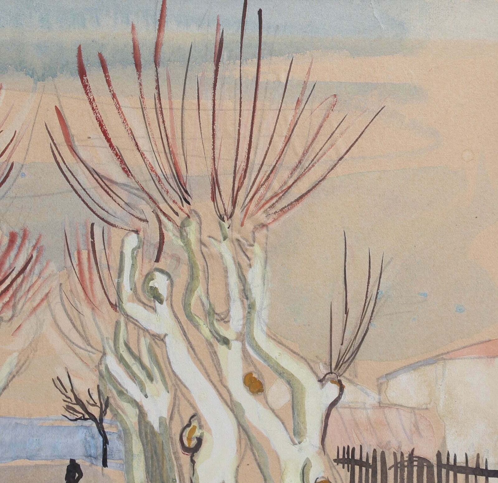 'Row Of Plane Trees In Winter   Maussane Les Alpilles' By Yves Brayer (1946) photo vinterior