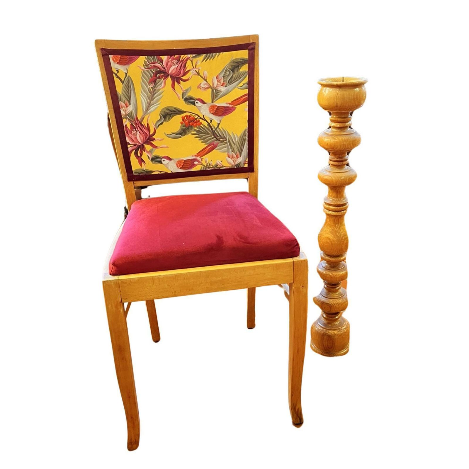 Large Wooden Turned Candle Holder Belgium, 1970s. photo furniture