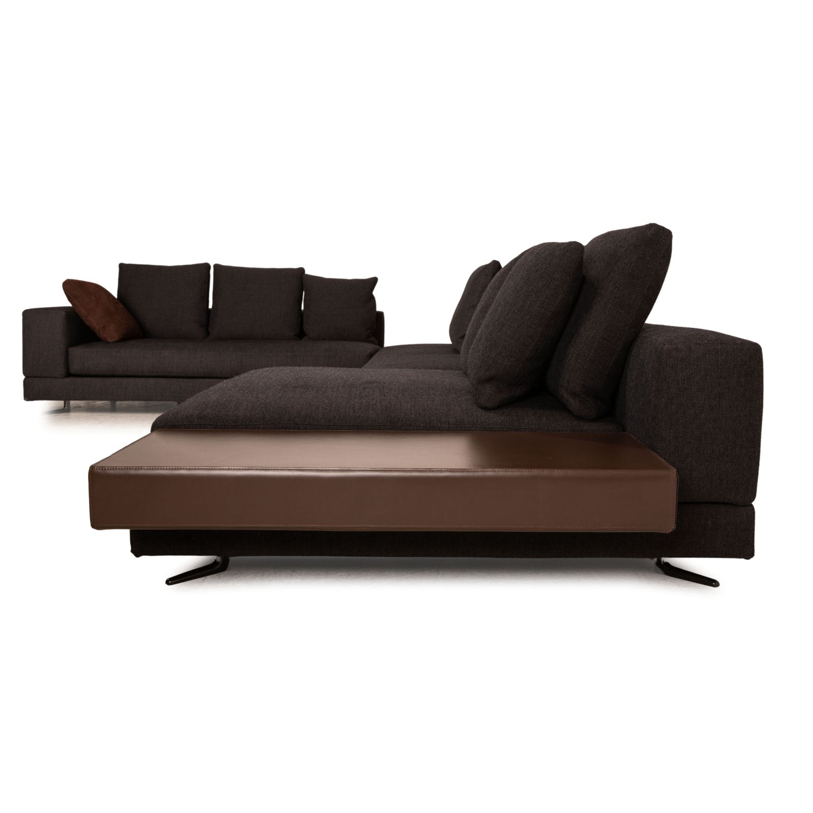 Minotti White Fabric Corner Sofa Grey photo buy