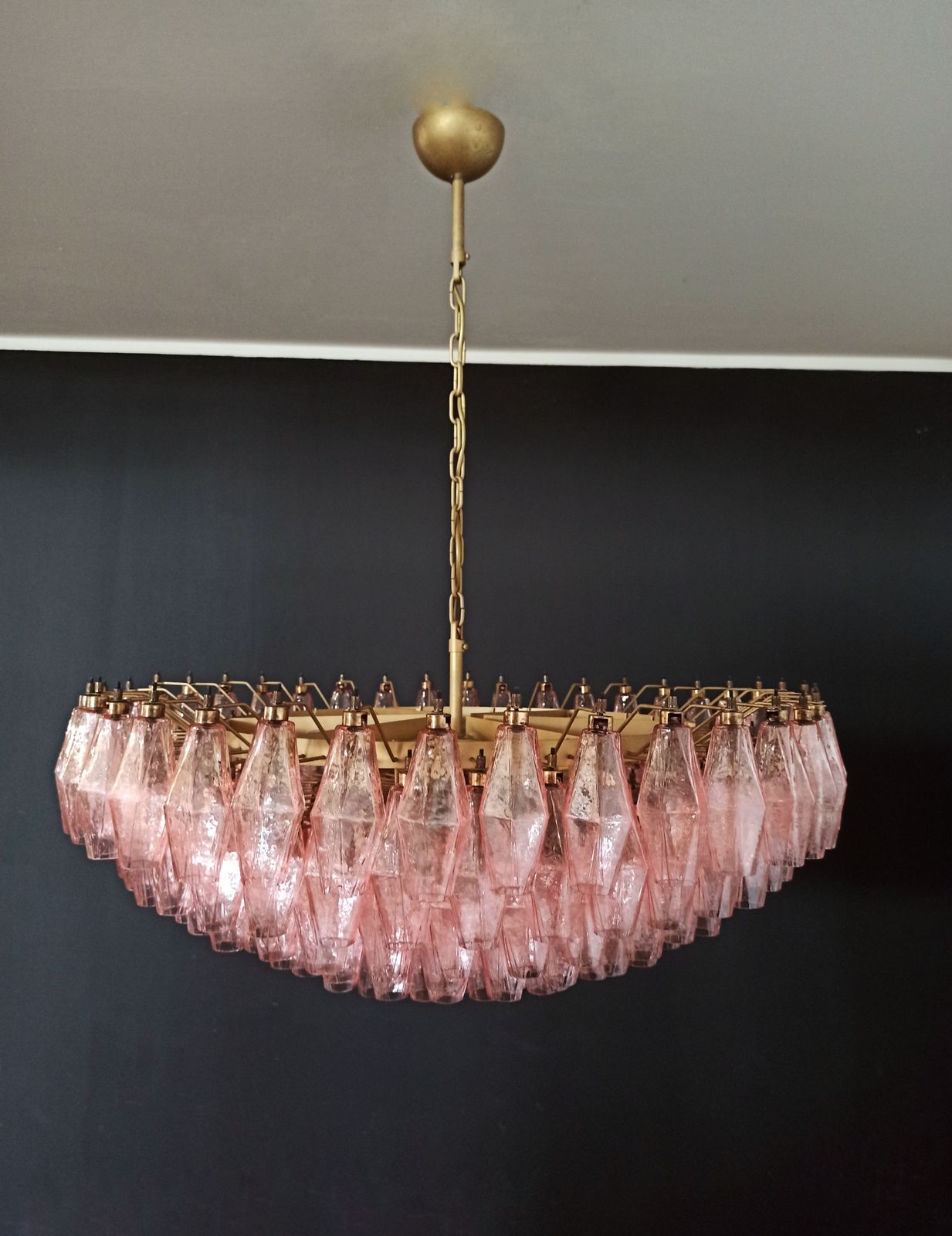 Lighting Amazing Murano Glass Candelier   185 Pink Poliedri photo