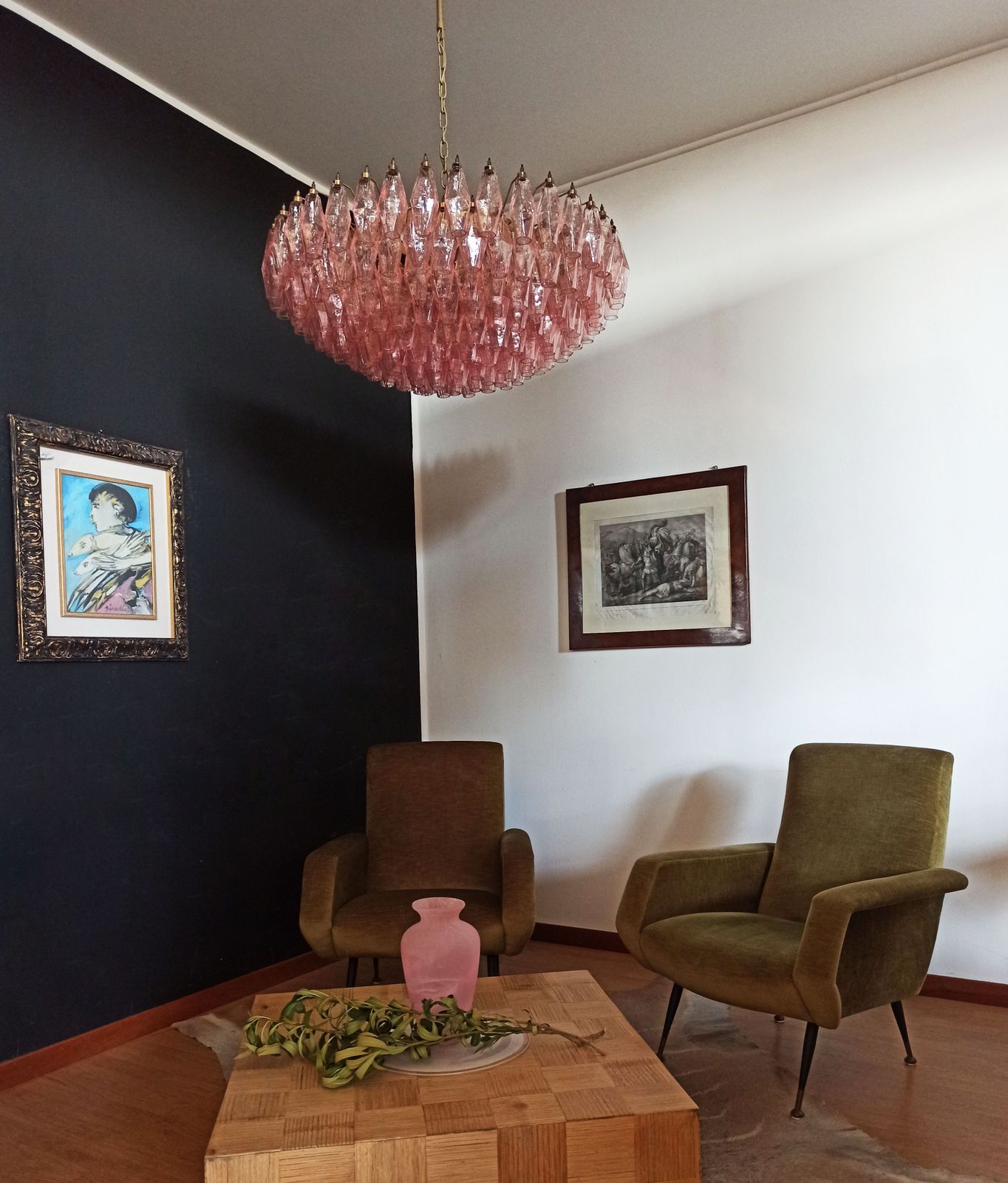 photo vinterior Amazing Murano Glass Candelier   185 Pink Poliedri