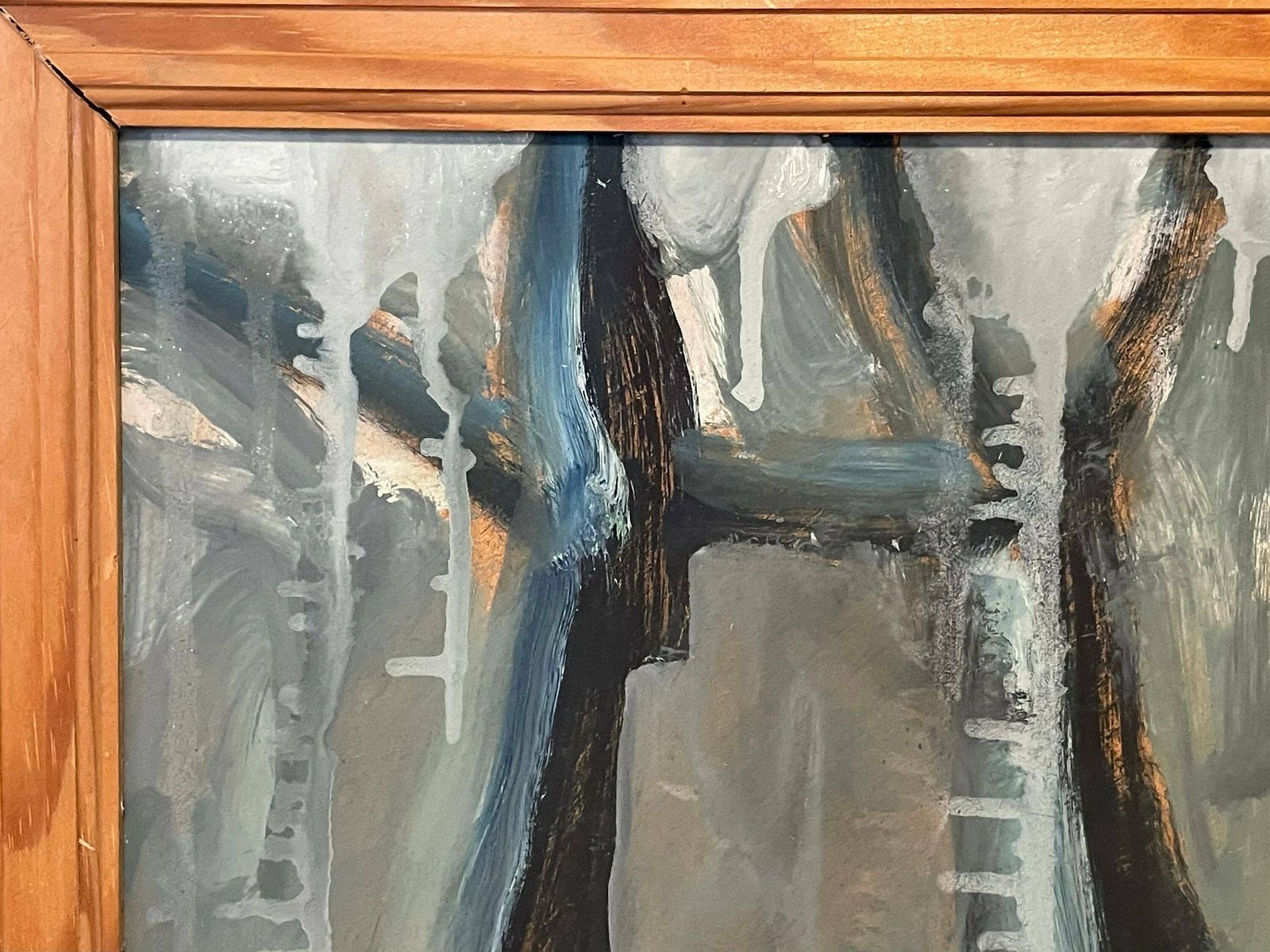 Original Danish Abstract Expressionist 1980s Oil Painting By Inge Hørup photo Art