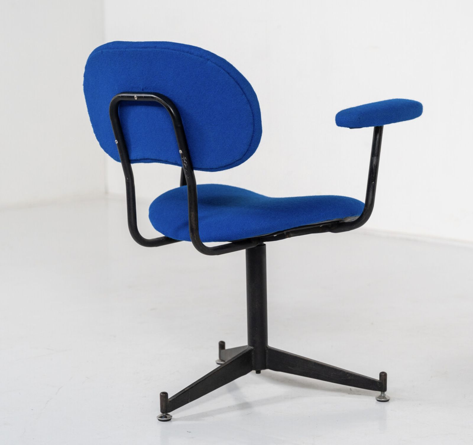 Mid Century Modern Bleu Swivel Desk Chair photo furniture