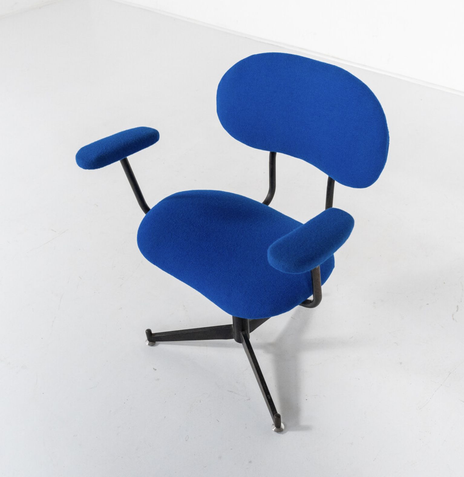 photo for sale Mid Century Modern Bleu Swivel Desk Chair