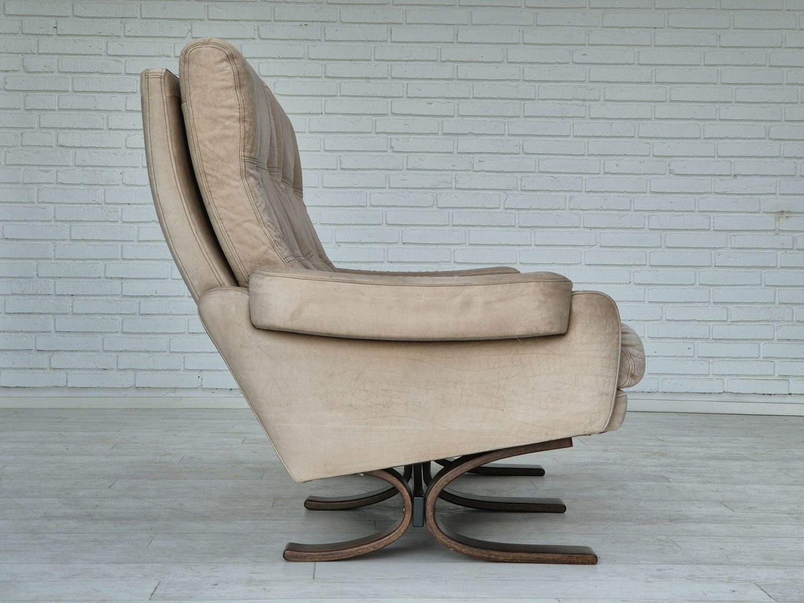 1970s, Scandinavian 2 Seater Sofa, Original Very Good Condition, Leather. photo for sale