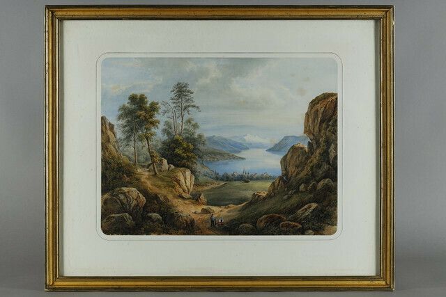 Two Watercolors Signed By François Jules Collignon (1811 1846). photo Art