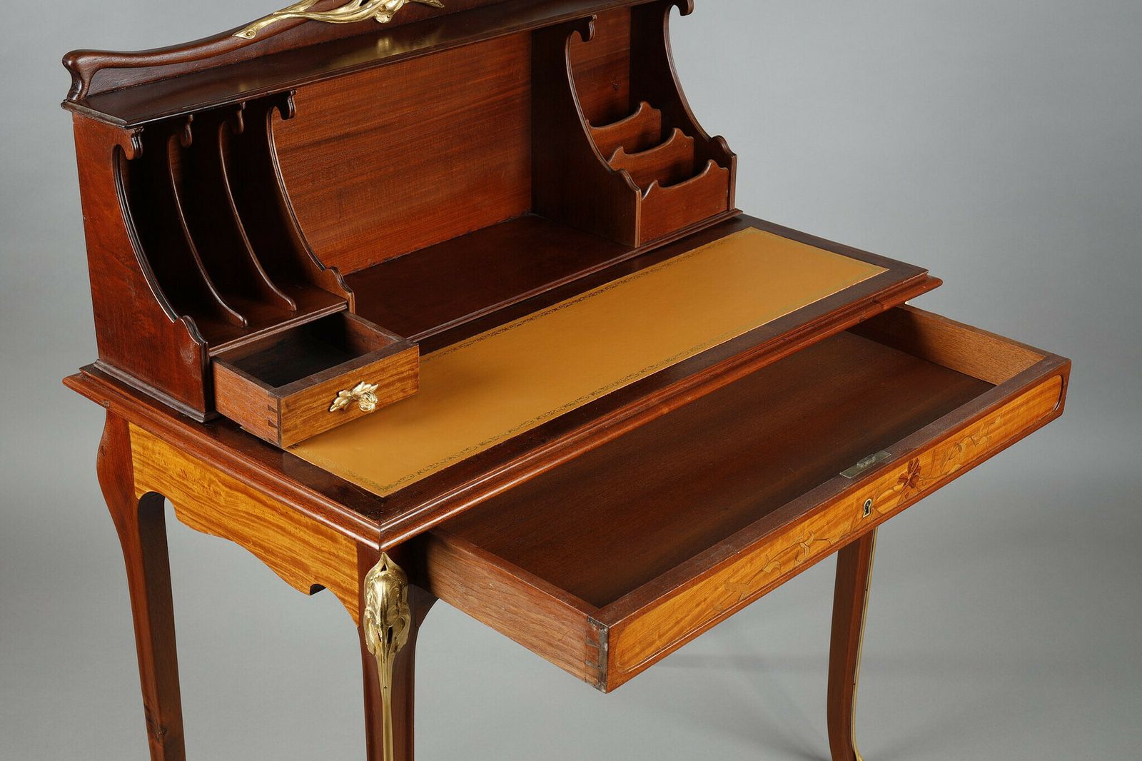 Art Nouveau Mahogany And Mahogany Veneer Stepped Desk photo 4440.0