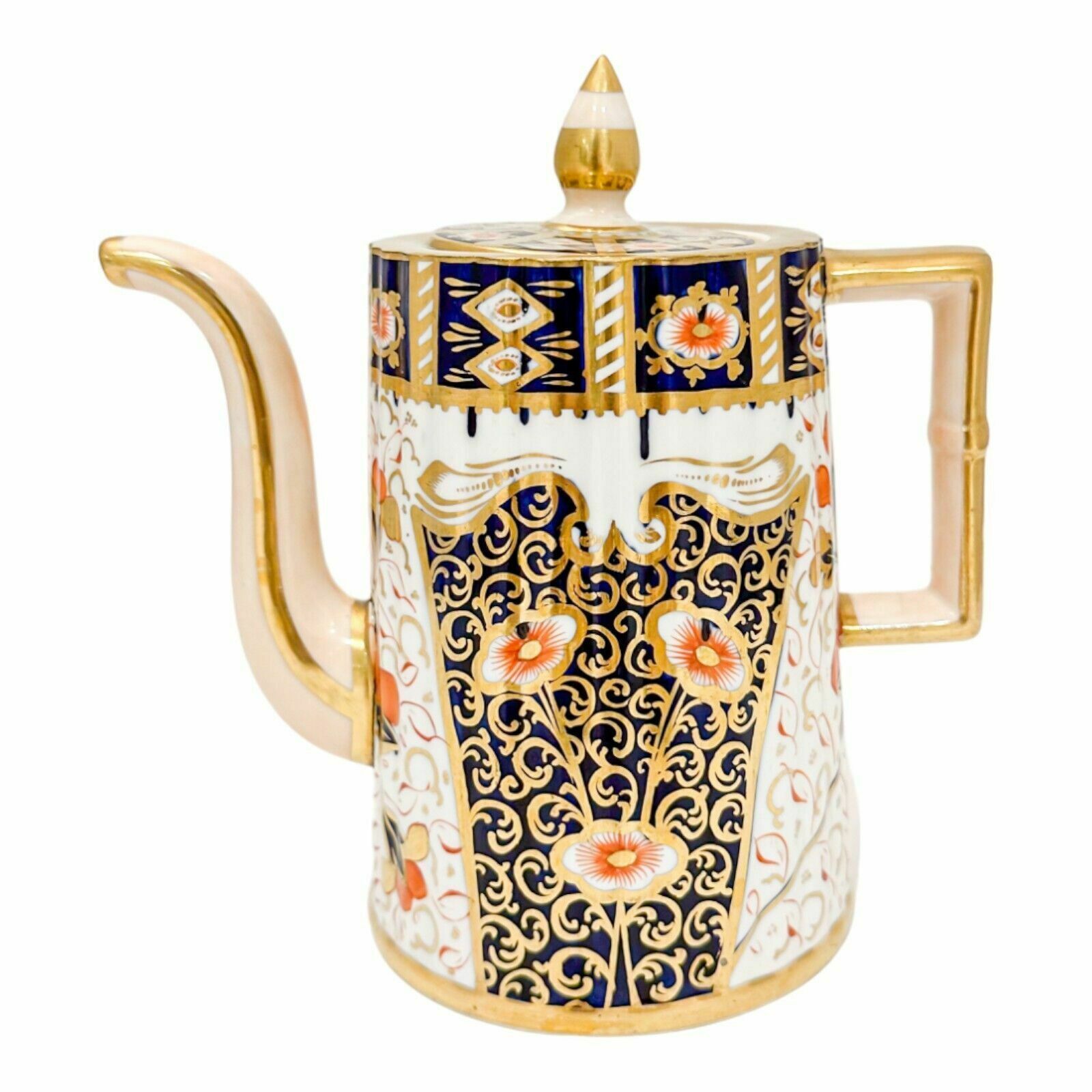 Antique Victorian Davenport Porcelain Gold Red Imari Cabaret Tray, Coffee Pot photo for sale