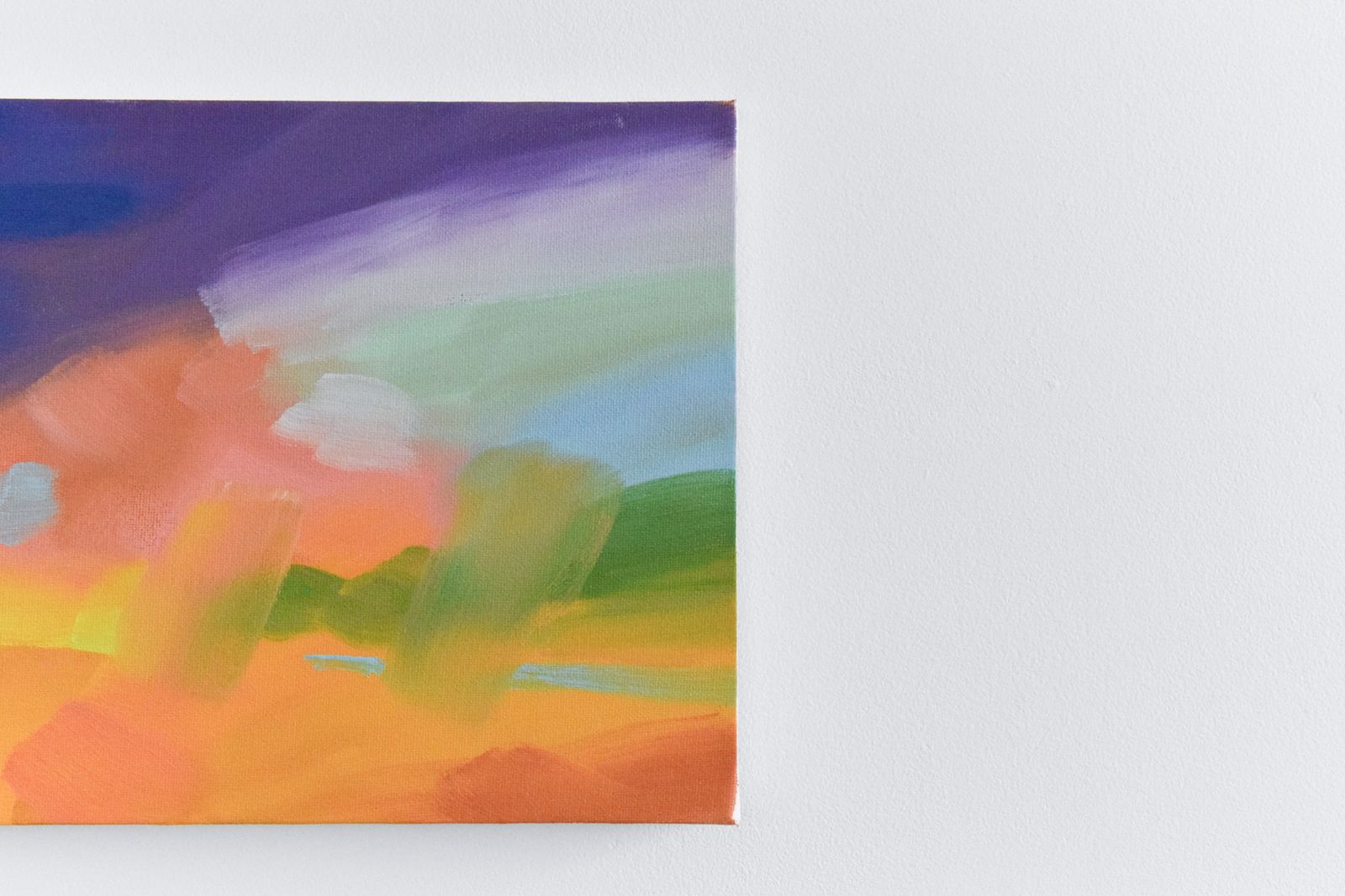 Vintage Original Small Abstract Acrylic On Canvas Painting By Jim Ridout photo vinterior