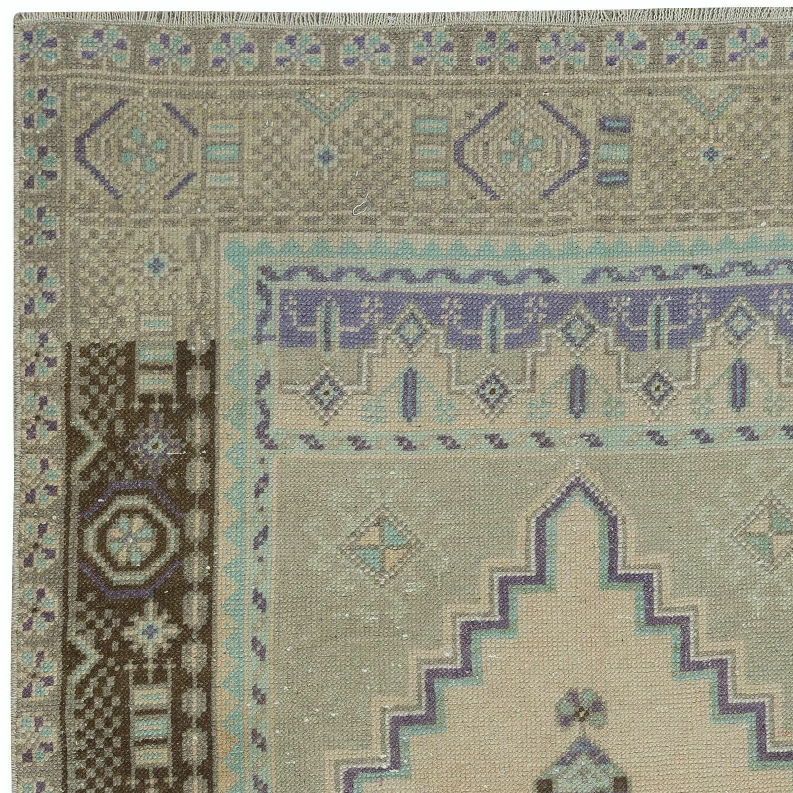 3.5x6.5 Ft Hand Knotted Oriental Rug, Vintage Turkish Village Carpet, 100% Wool photo Textiles