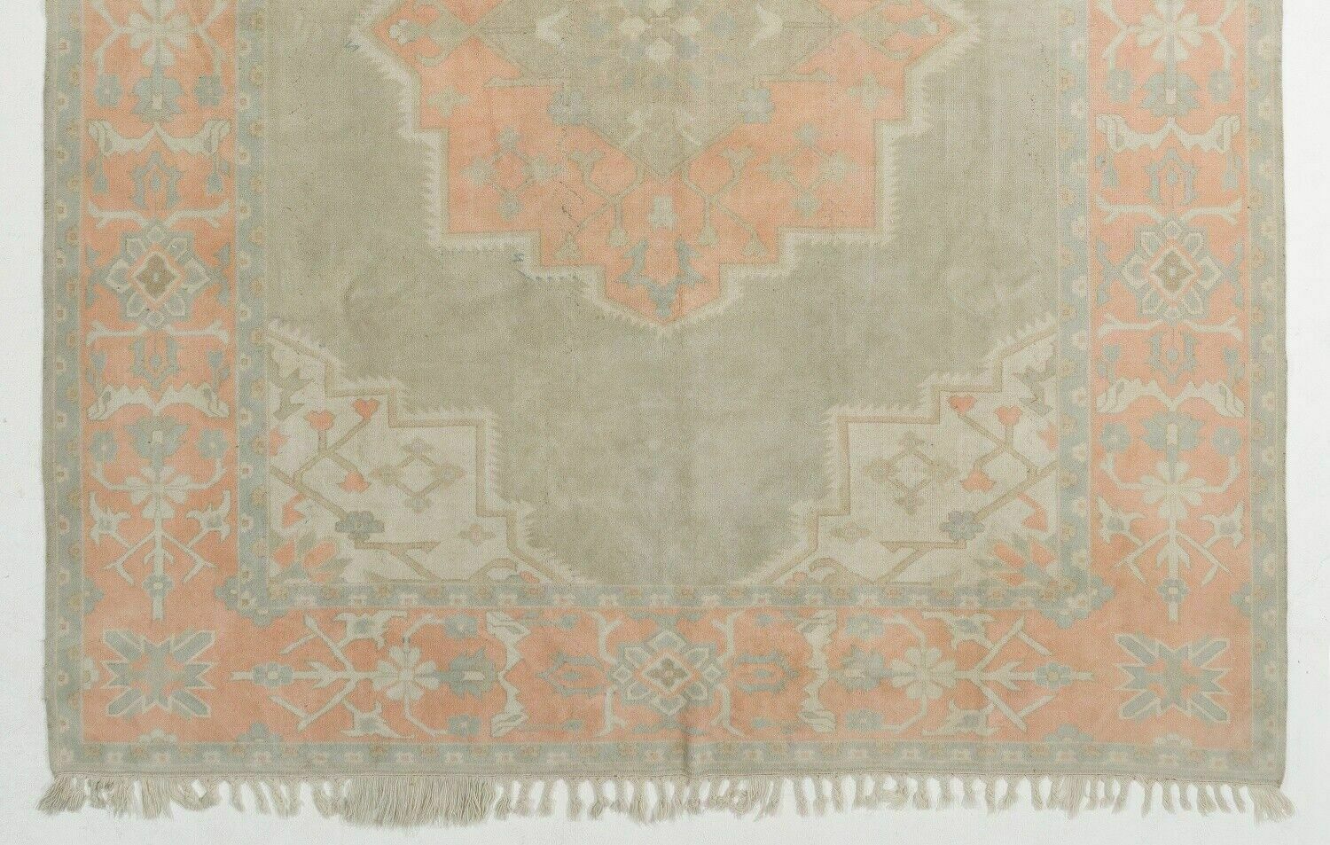 10x12.4 Ft Vintage Oushak Rug, 100% Wool, Natural Dyes photo for sale