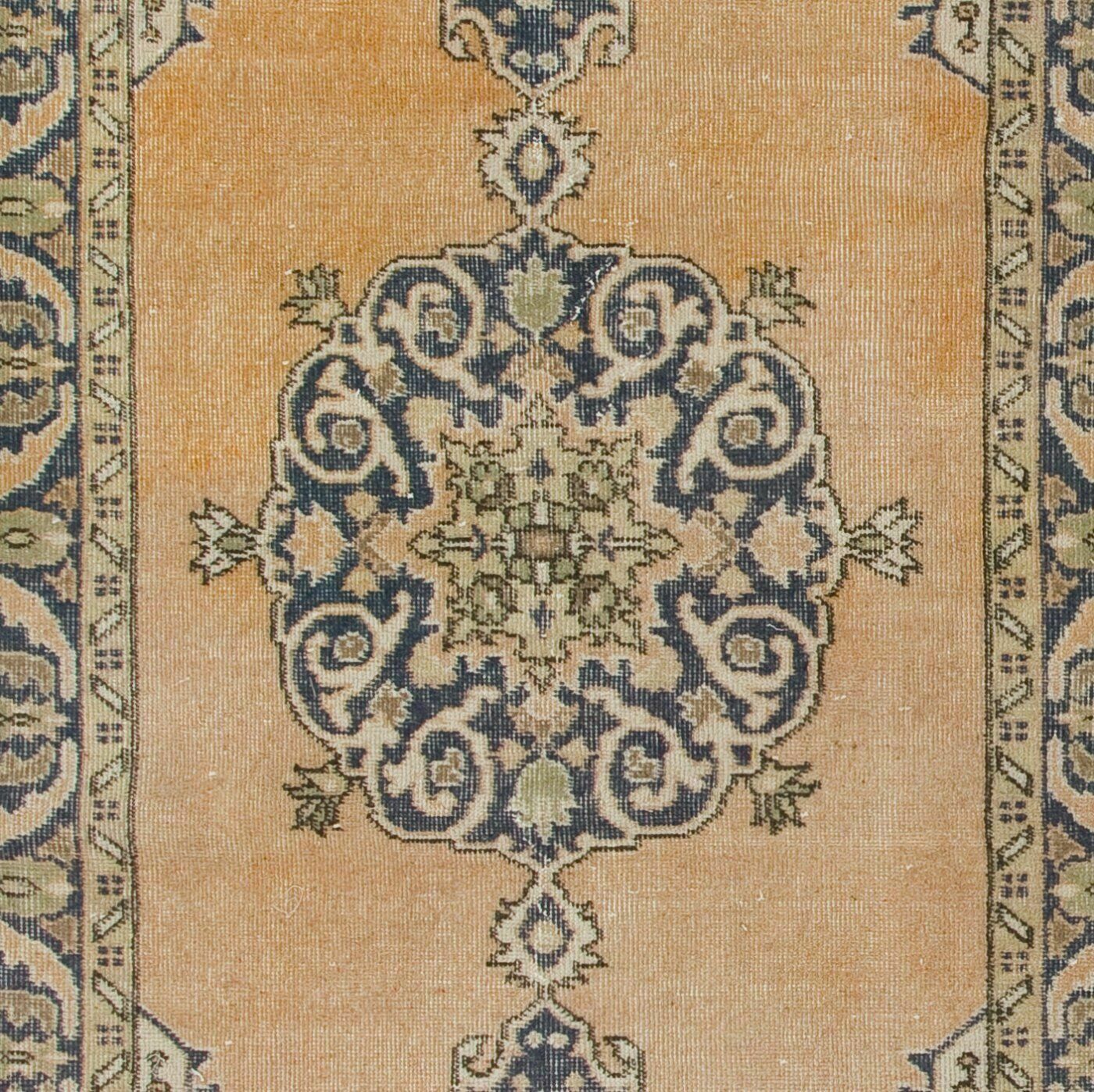 4x7 Ft Fine Hand Knotted 1960s Accent Rug With Medallion Design In Soft Tones photo Textiles