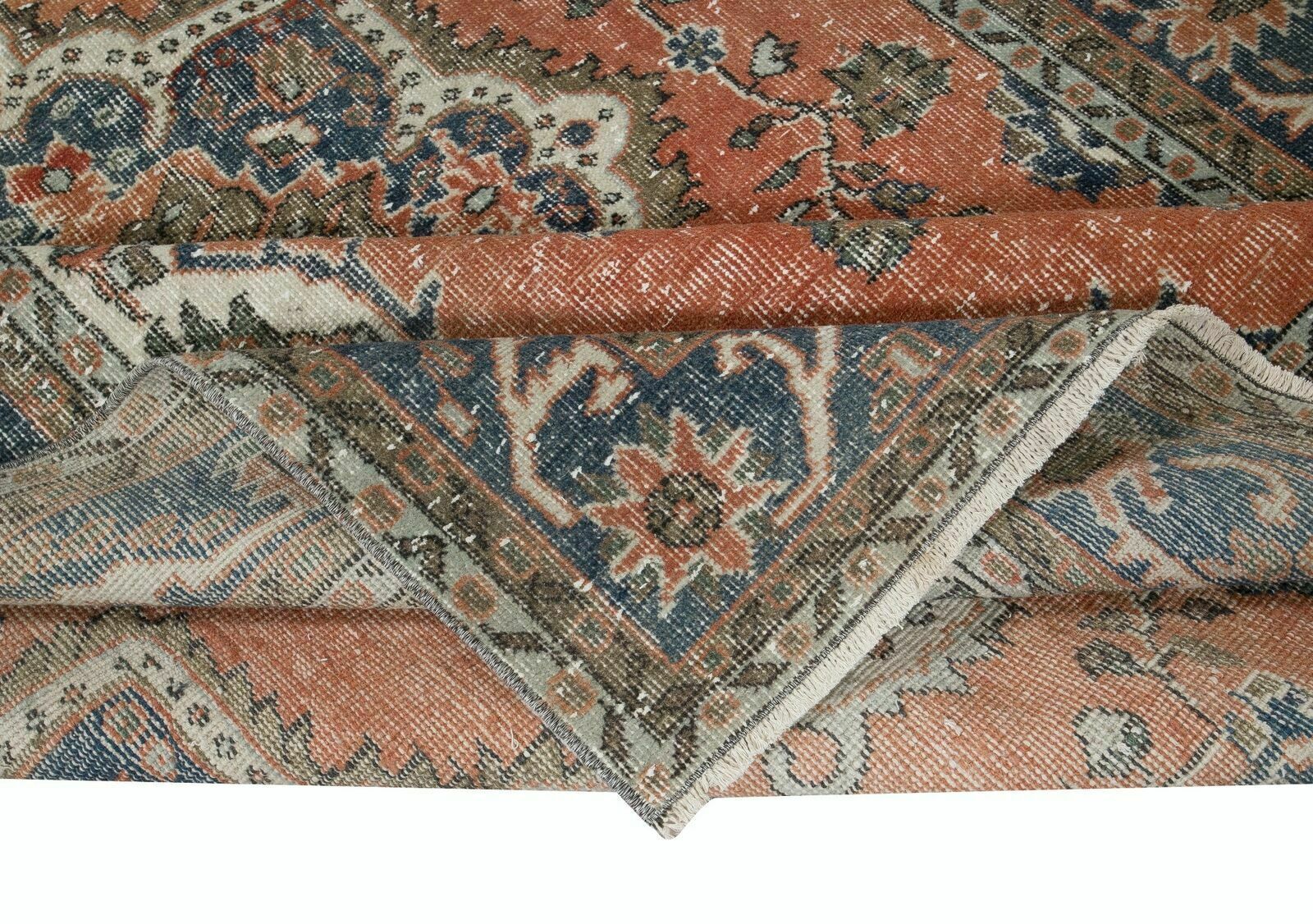 6x9 Ft Vintage Turkish Wool Tribal Rug, Handmade Village Carpet With Medallion photo for sale