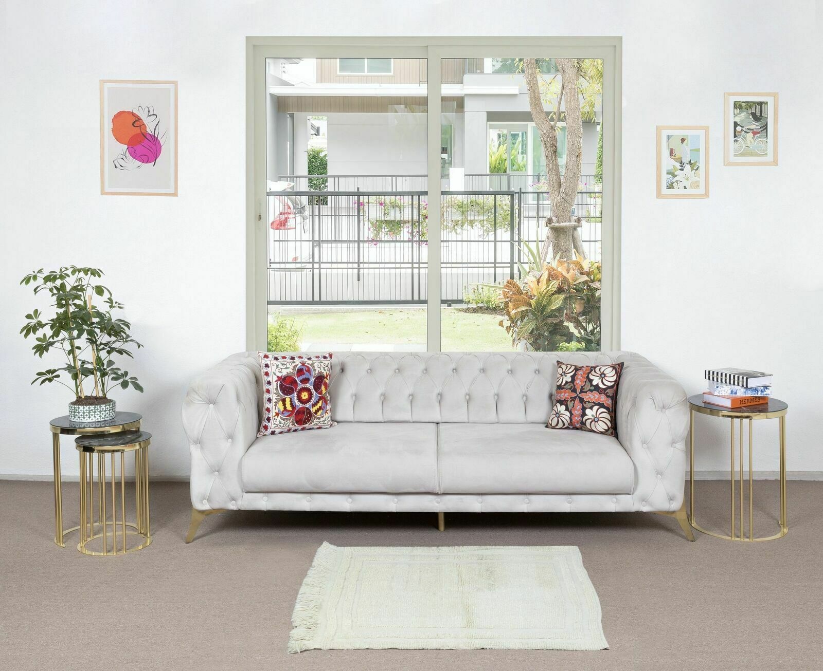 3.2x4 Ft Minimalist Plain Beige Vintage Anatolian Tulu Rug In Beige, 100% Wool photo furniture