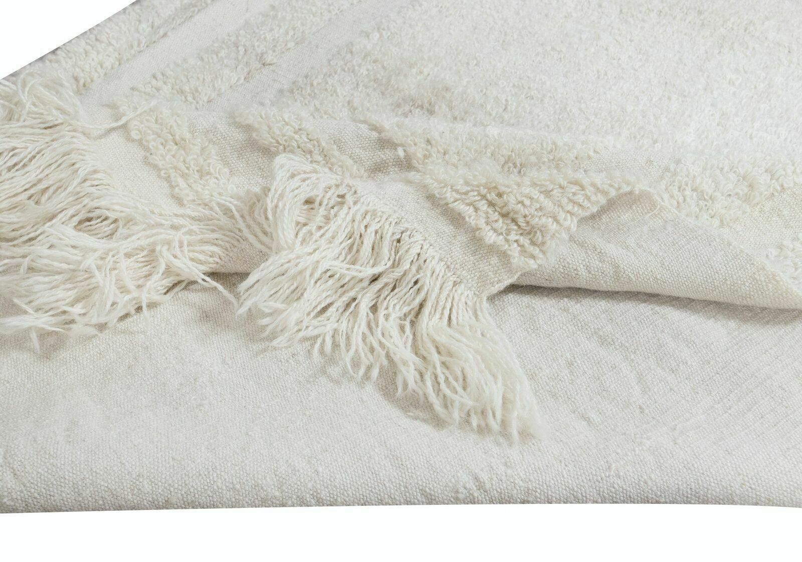 3.2x4 Ft Minimalist Plain Beige Vintage Anatolian Tulu Rug In Beige, 100% Wool photo for sale