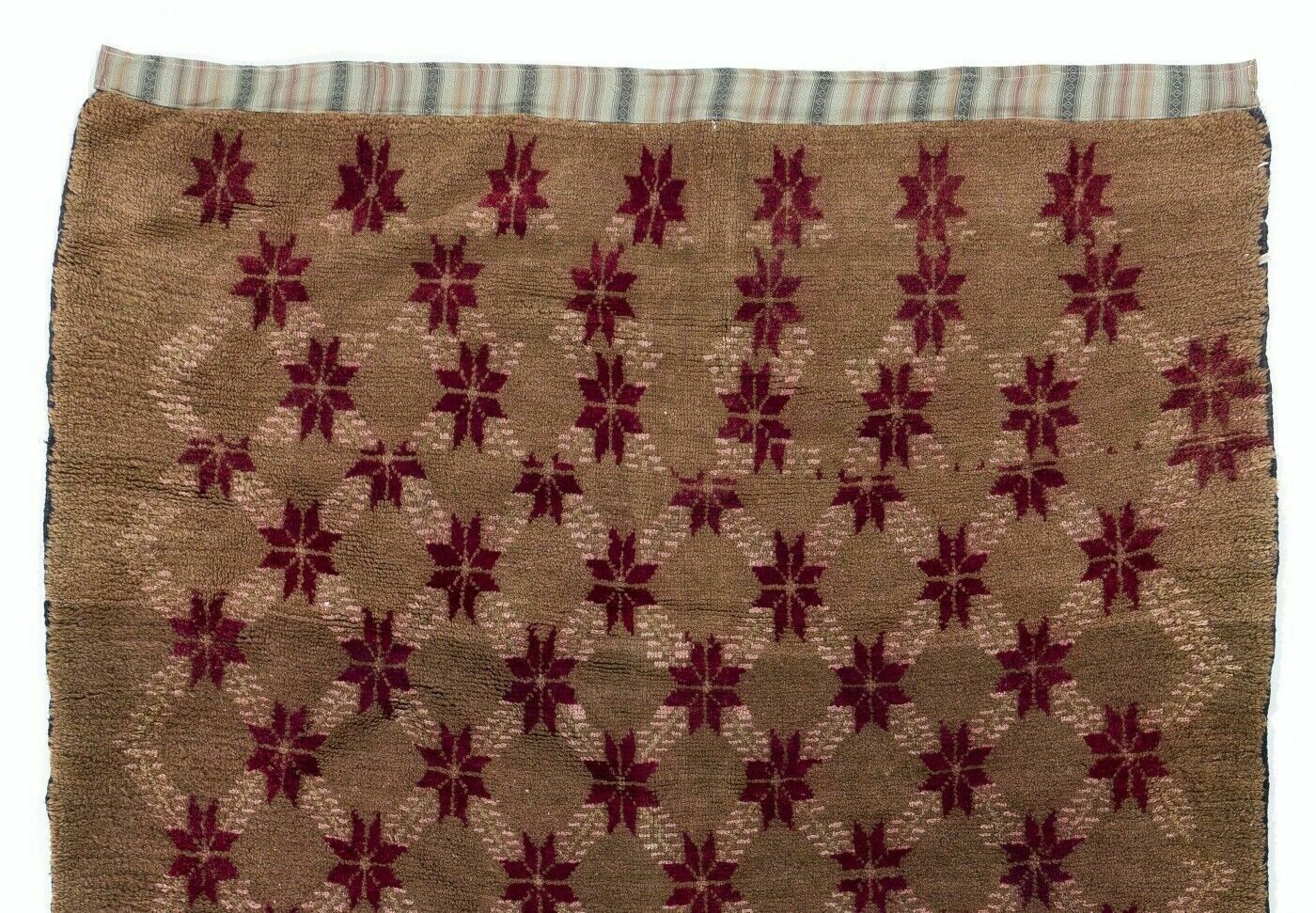 Karapinar Rug With Floral Lattice Design In Latte Brown And Red photo furniture