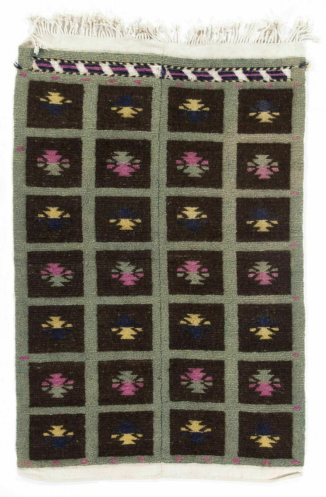 3.5x5 Ft Cute Mid Century Anatolian Accent Rug, Hand Knotted Tulu Carpet