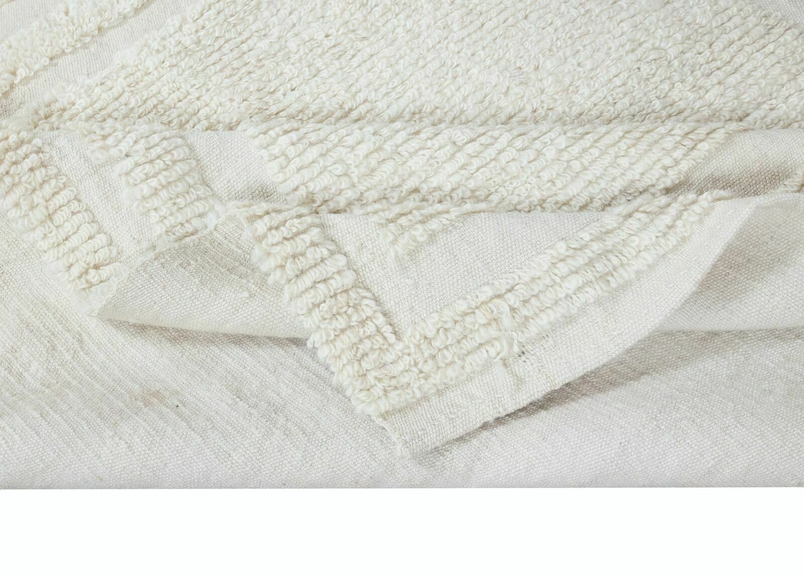 3.4x3.7 Ft Minimalist Vintage Turkish Small Tulu Rug In Beige, 100% Natural Wool photo for sale