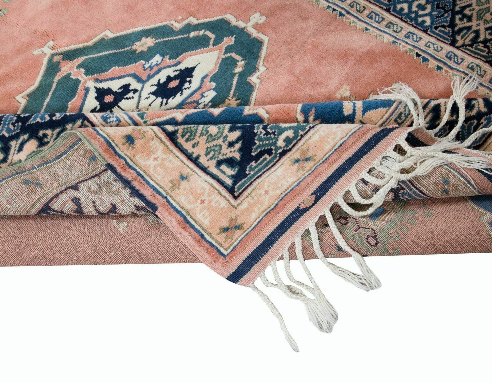 5.2x6.7 Ft Traditional Handmade Vintage Turkish Rug With Medallion, 100% Wool photo for sale