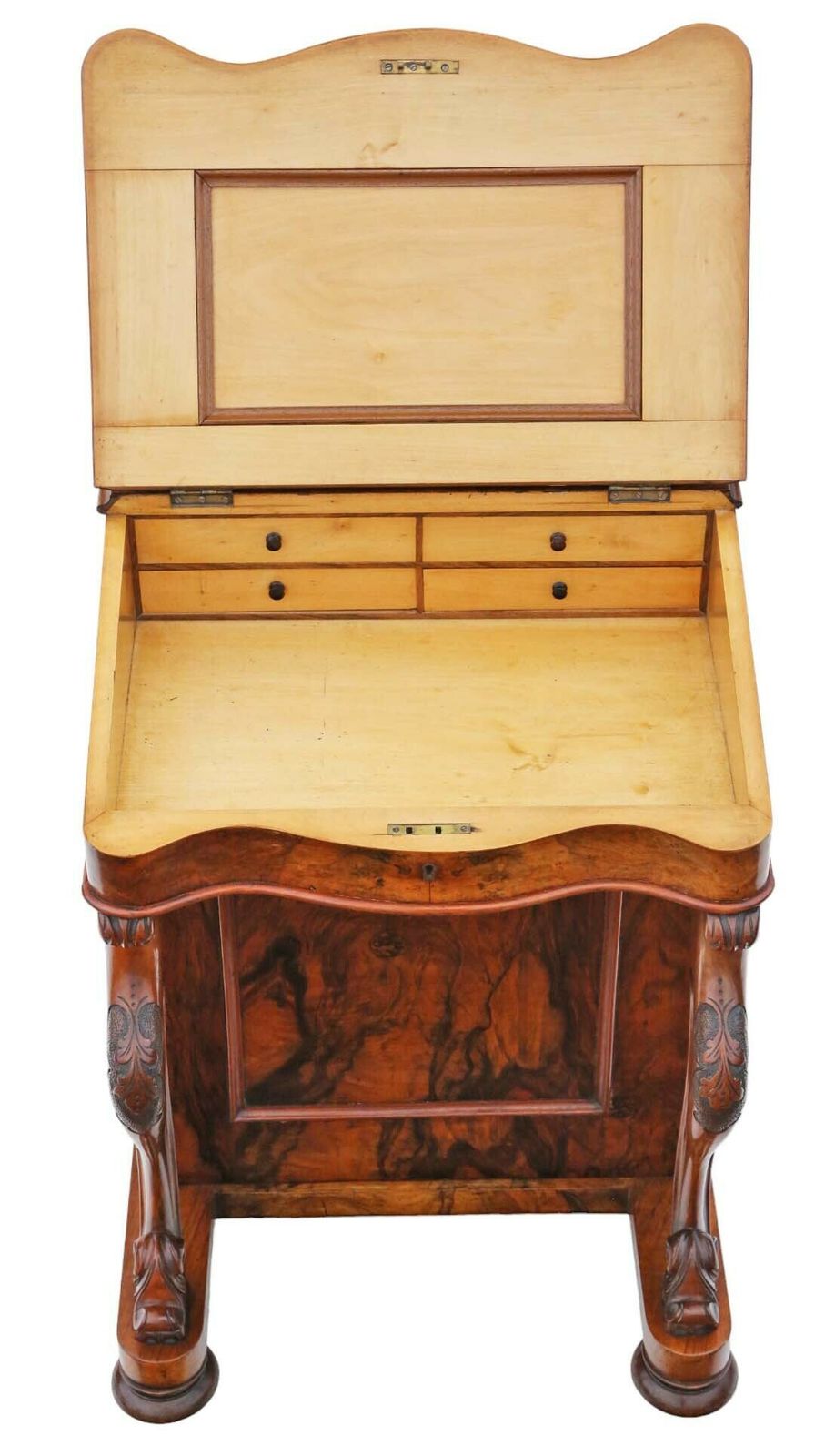 Victorian Burr Walnut Davenport Writing Table Desk   C. 1870 photo 1995.0