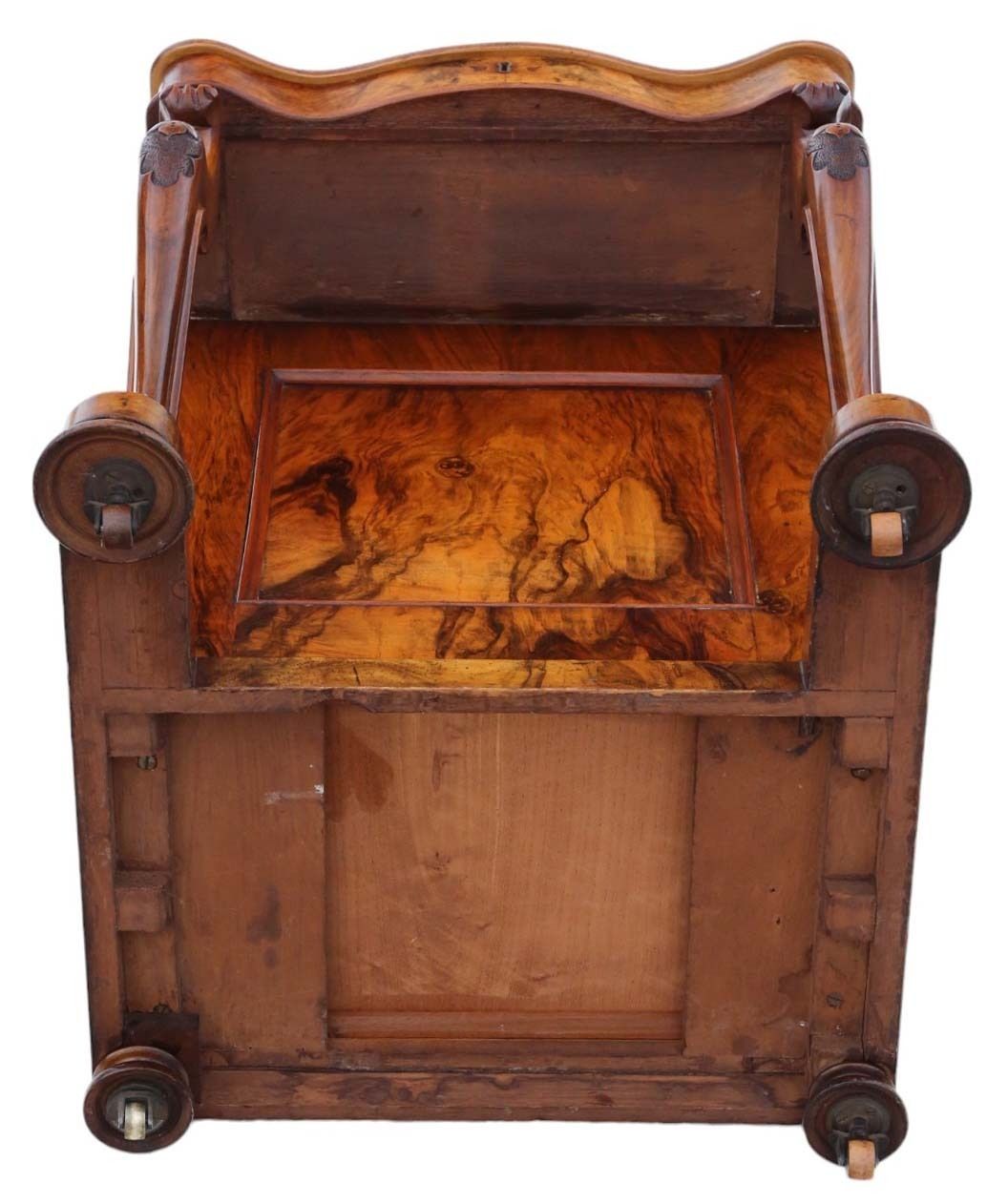 photo furniture Victorian Burr Walnut Davenport Writing Table Desk   C. 1870