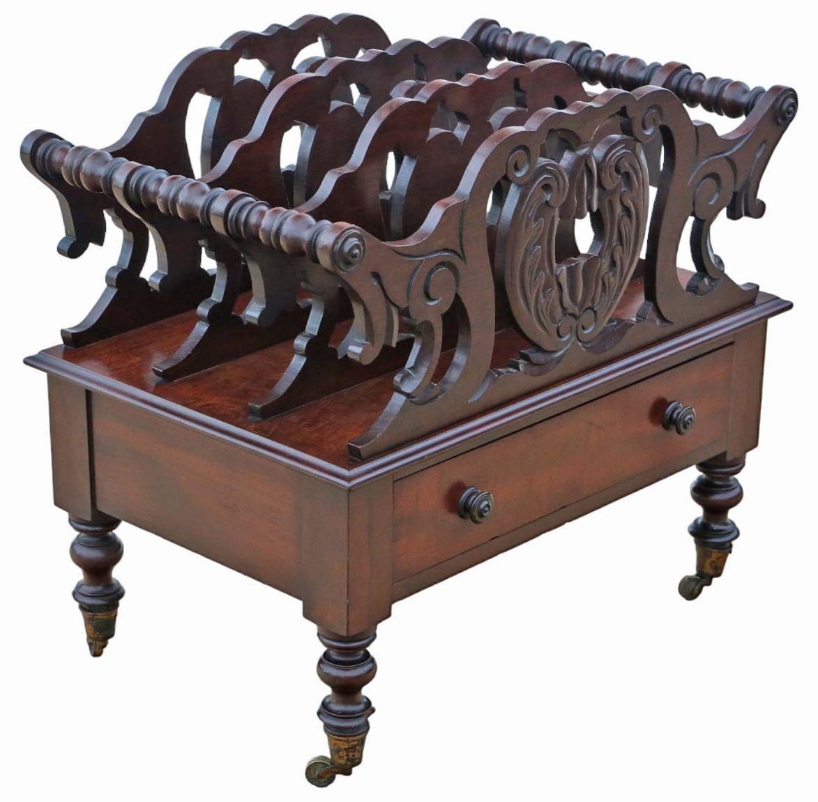 19th Century Mahogany Canterbury Magazine Rack   Fine Quality Antique photo furniture