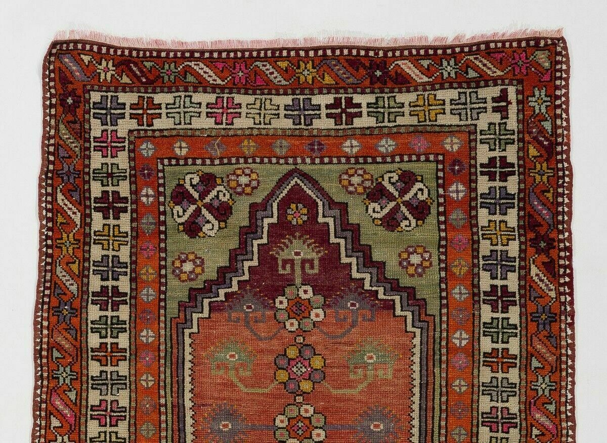 3.4x5 Ft Semi Antique Turkish Dazkiri Village Rug, A Joyful Collectors Carpet photo furniture