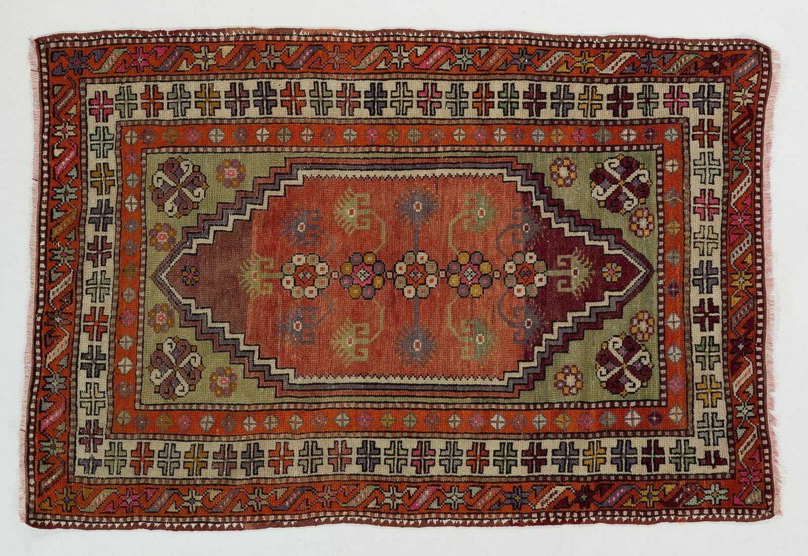 3.4x5 Ft Semi Antique Turkish Dazkiri Village Rug, A Joyful Collectors Carpet photo 460.0