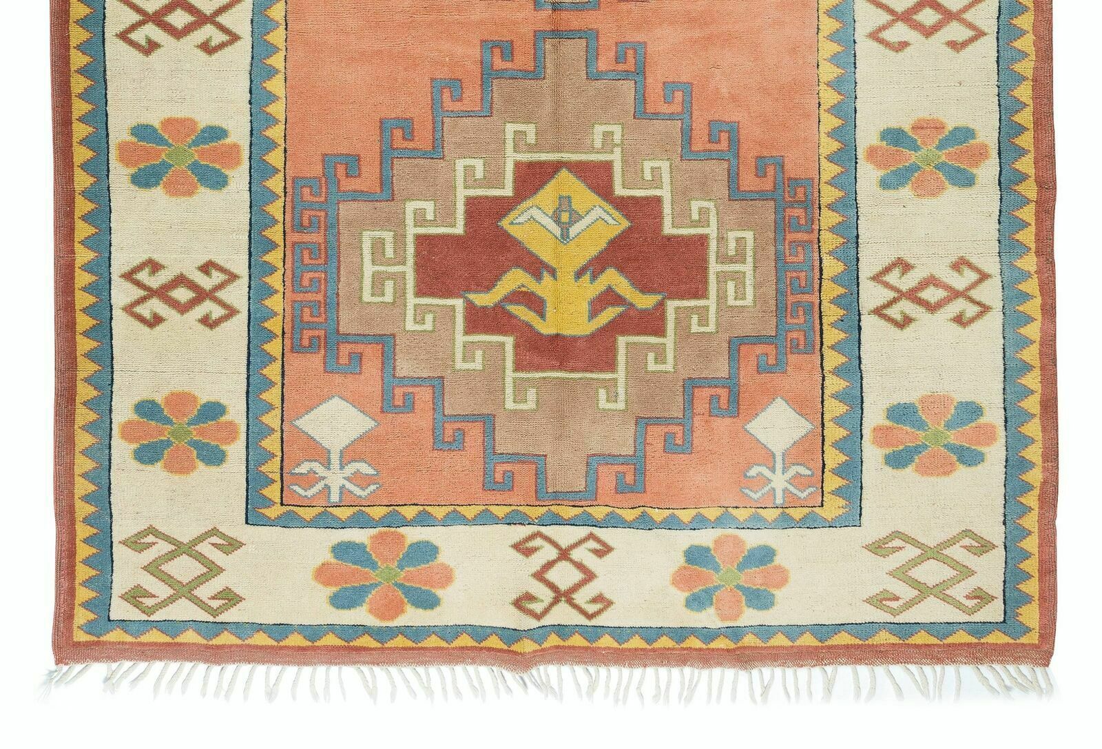 6.3x9.7 Ft Central Anatolian Geometric Rug, Traditional 1960's Handmade Carpet photo 1008.0