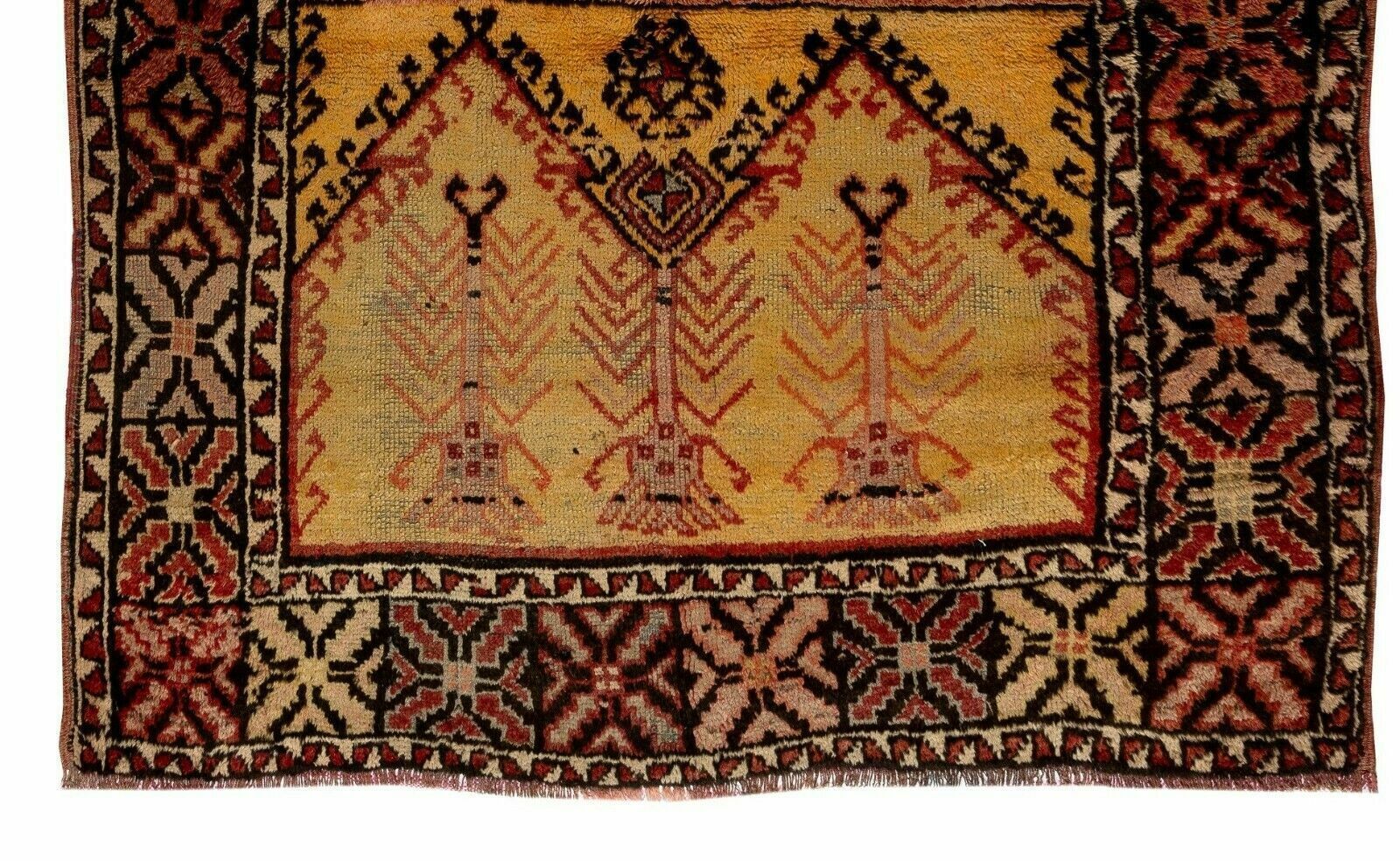 5x6 Ft Hand Knotted Vintage Anatolian Rug, 100% Organic Wool photo for sale