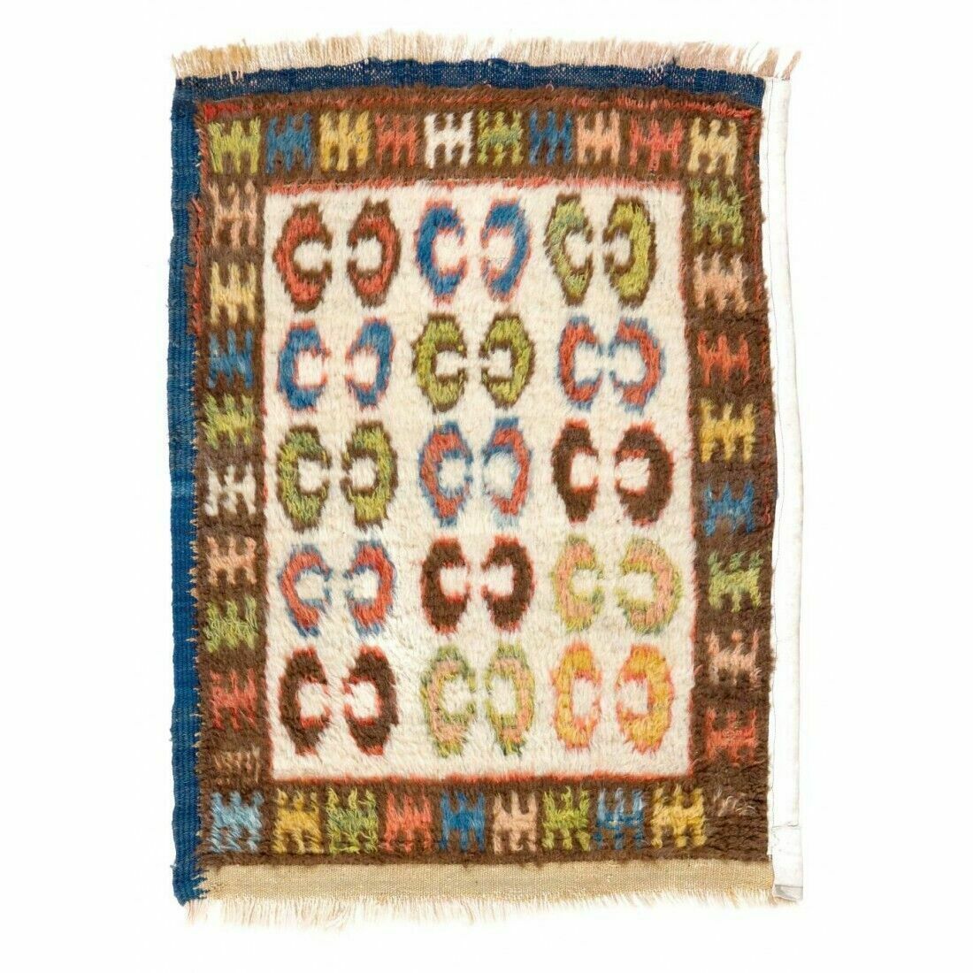 26 X 32 In One Of A Kind Hand Knotted "Tulu" Accent Rug. Vintage Seat Cover