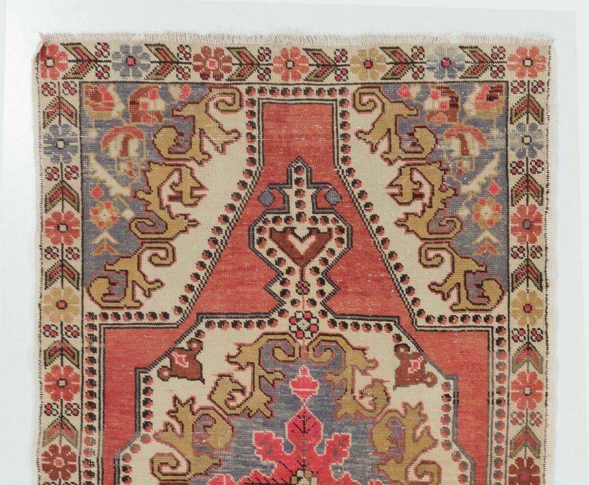 4.2x7.2 Ft Vintage Handmade Area Rug. Ca 1960. Wool Carpet For Home & Office photo furniture