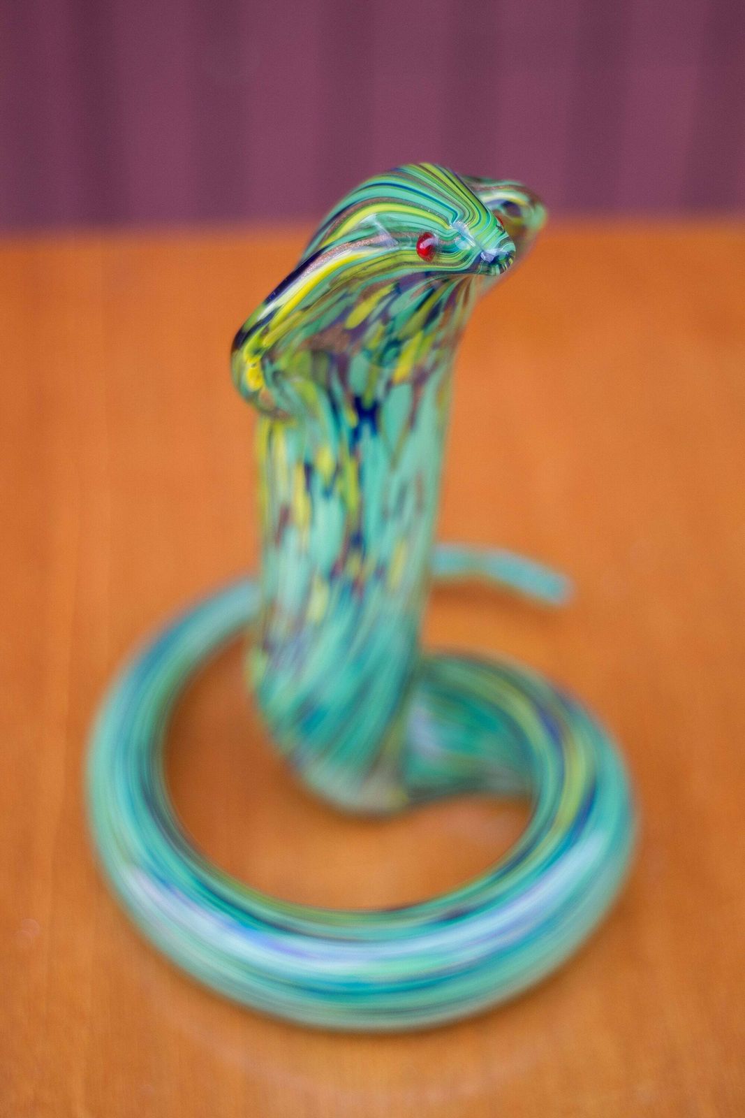 Large Murano Snake, Murano Green Snake, Glass Snake Statue, Murano Animals, Collection, Snake photo vintage