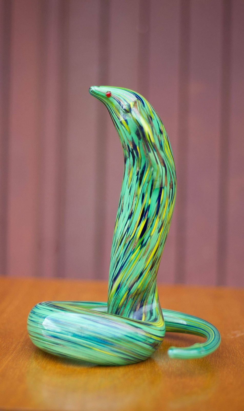 photo furniture Large Murano Snake, Murano Green Snake, Glass Snake Statue, Murano Animals, Collection, Snake